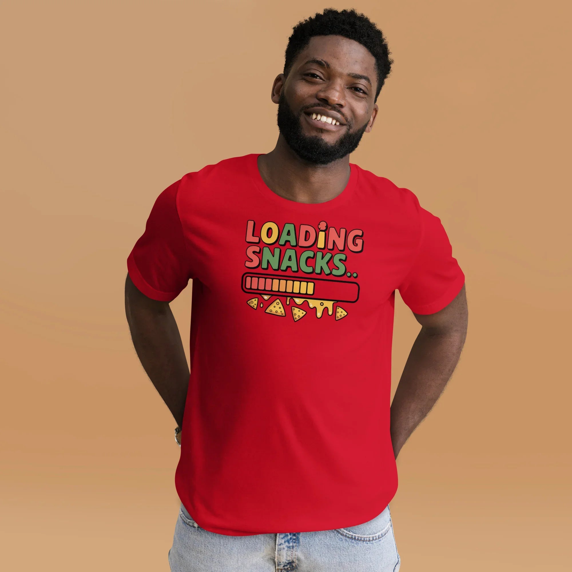 Loading Snacks T-Shirt – Funny Gamer Food Progress Bar - RaZits
