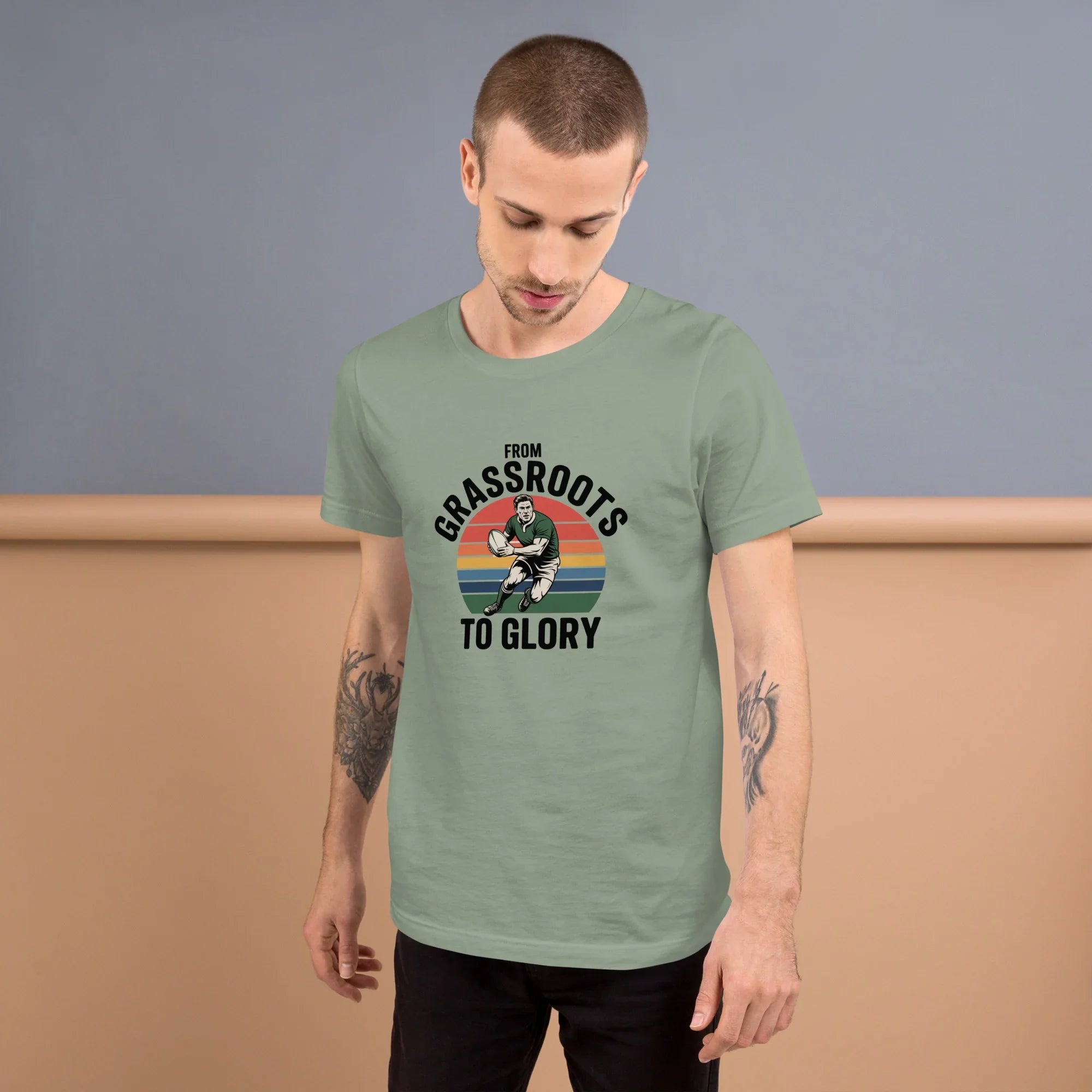 Grassroots to Glory Rugby Tee – Vintage Sport Style - RaZits