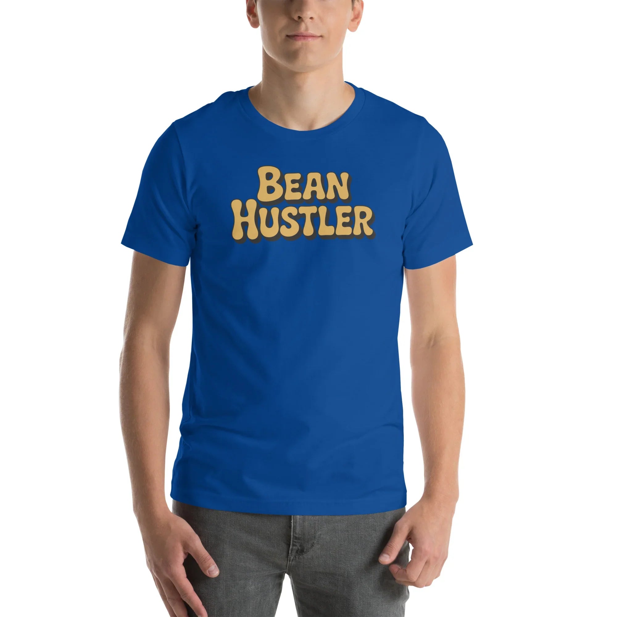 Bean Hustler T-Shirt – Bold Coffee Typography Design - RaZits