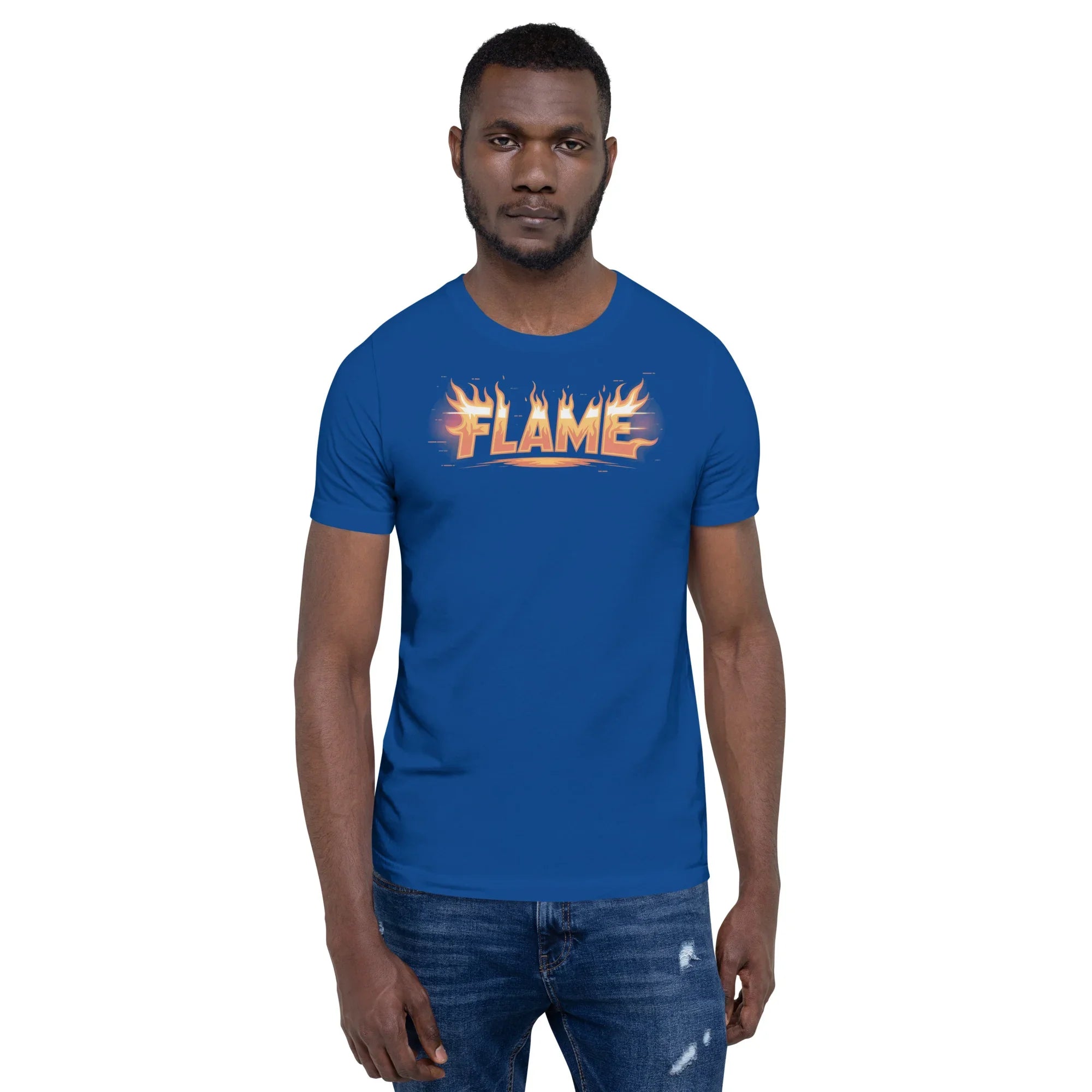 FLAME Graphic Shirt – Fiery Lettering Apparel for Action Fighters - RaZits