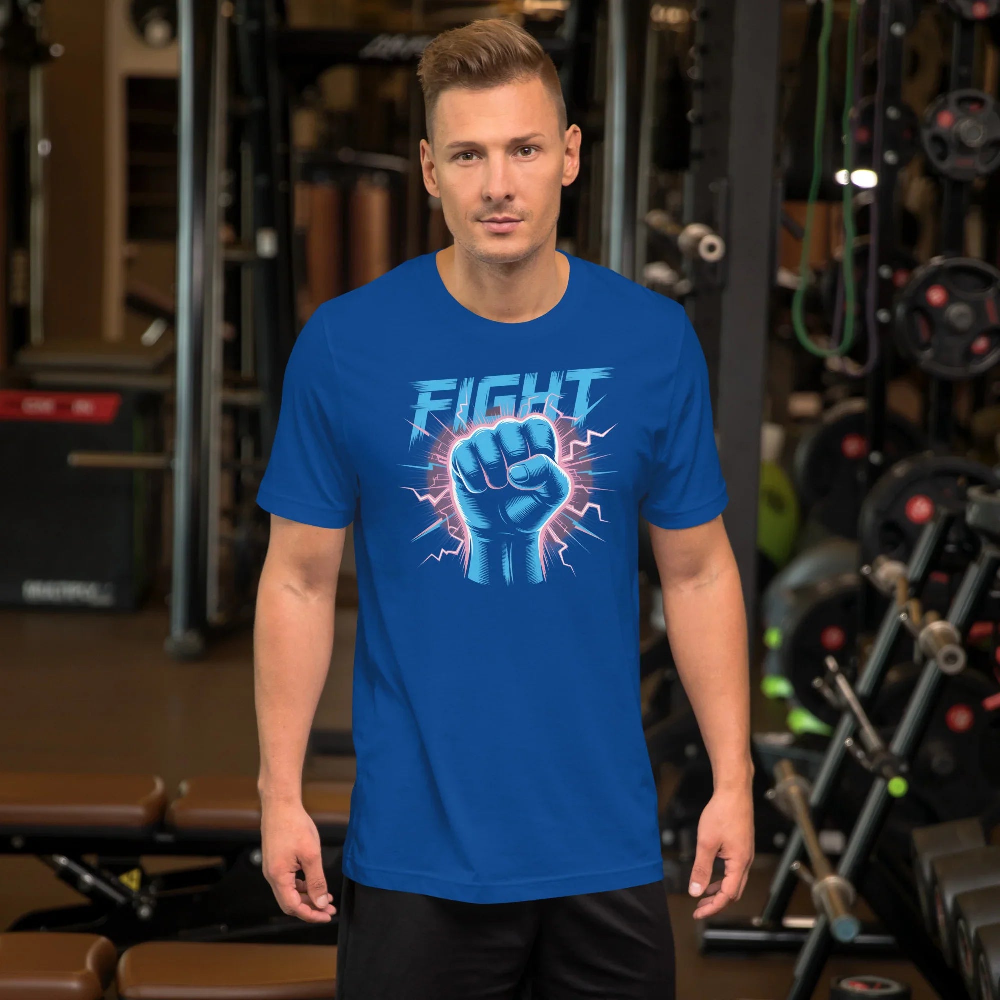 Electric Fist Neon Fight Graphic Tee – Lightning Strike Power Design - RaZits