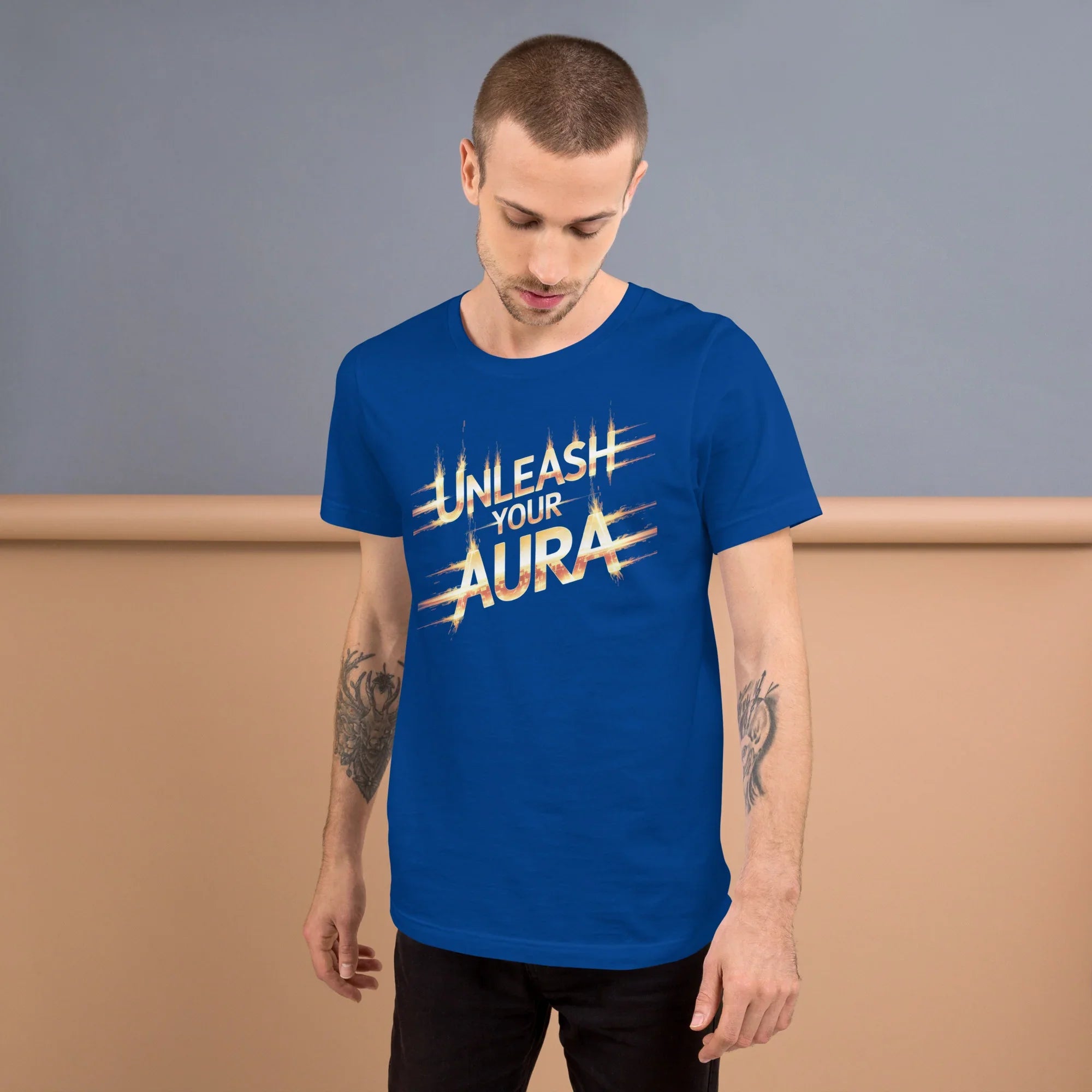 Unleash Your Aura Graphic Tee – Fiery Energy Burst Design - RaZits