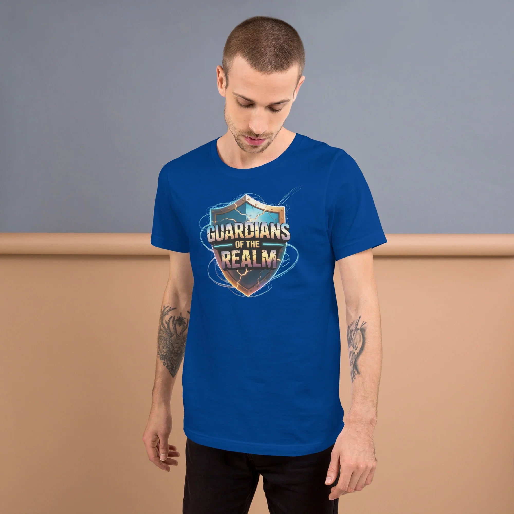 Guardians of the Realm Shirt – Fantasy Warrior T Shirt with Sword and Shield Design - RaZits
