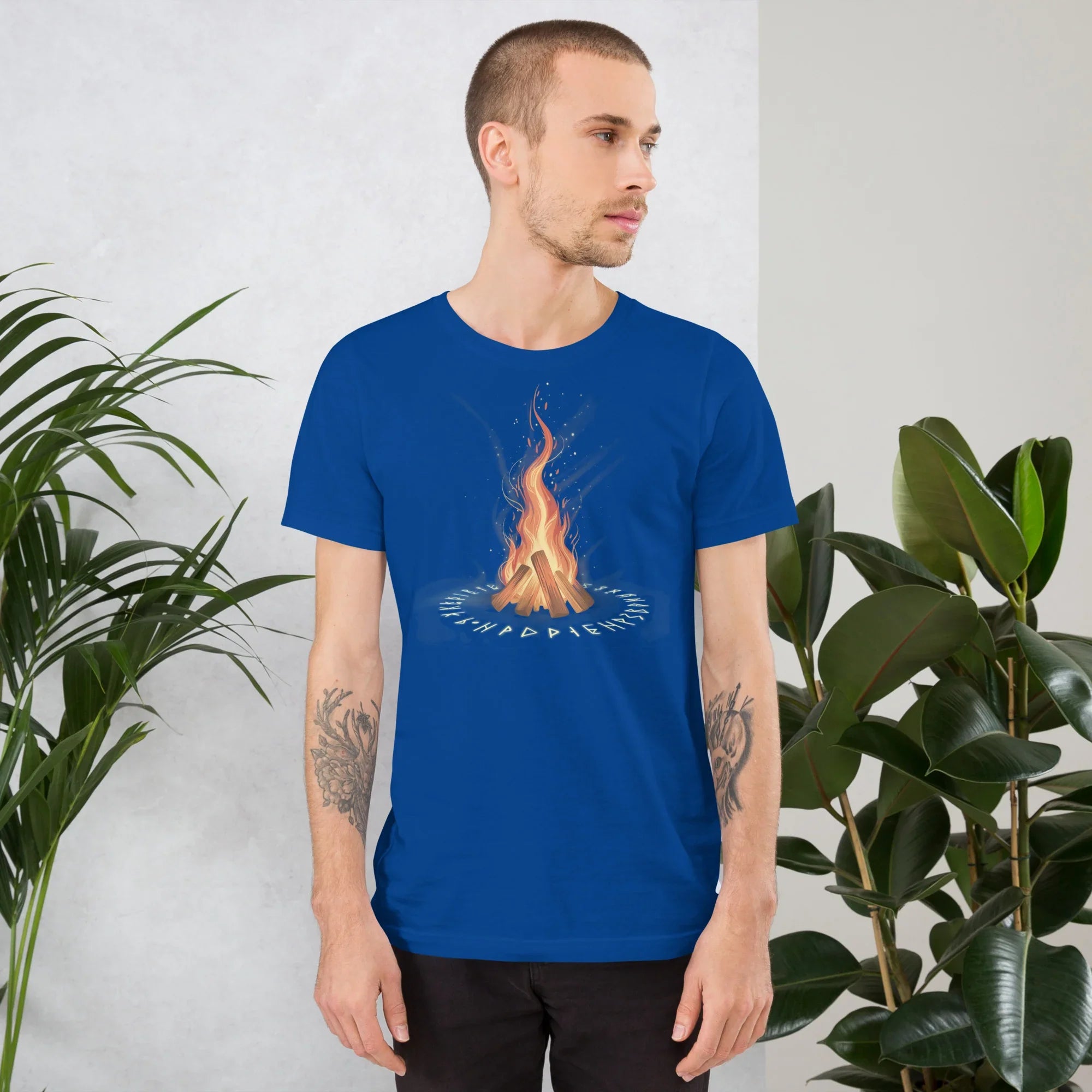 Bonfire Rune Shirt – Mystic Bonfire T Shirt with Arcane Fire Circle Design - RaZits