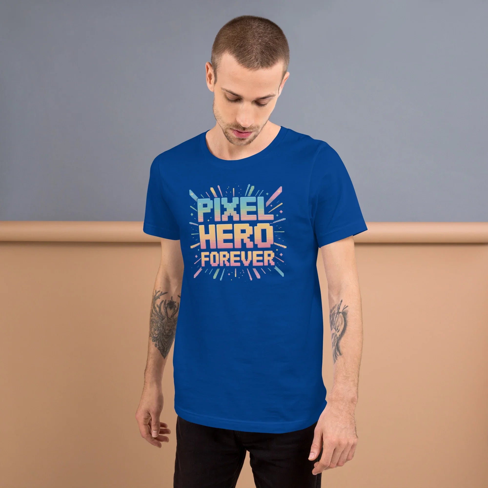 Pixel Hero Forever T-Shirt – Retro Pixel Art Gamer Tee - RaZits