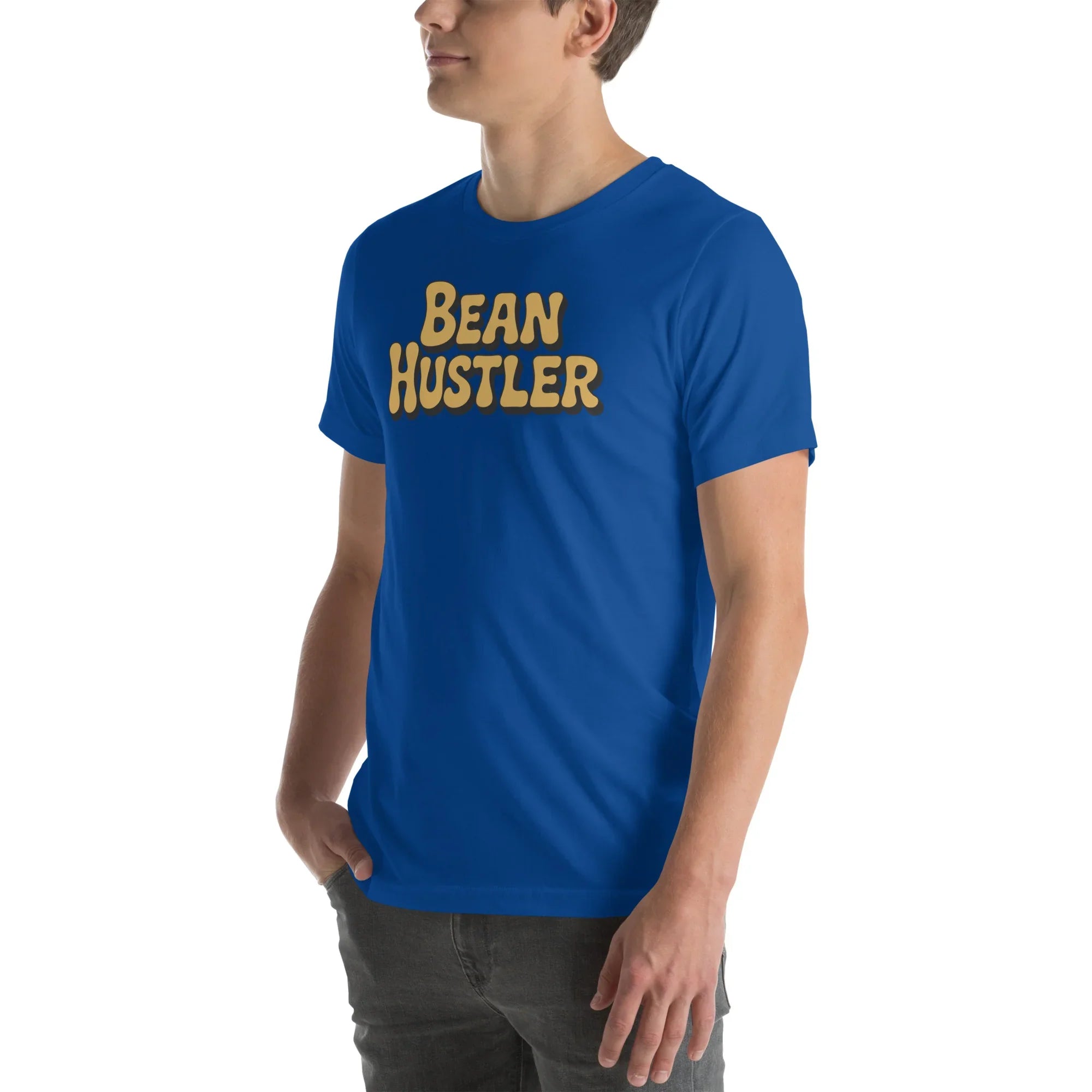Bean Hustler T-Shirt – Bold Coffee Typography Design - RaZits