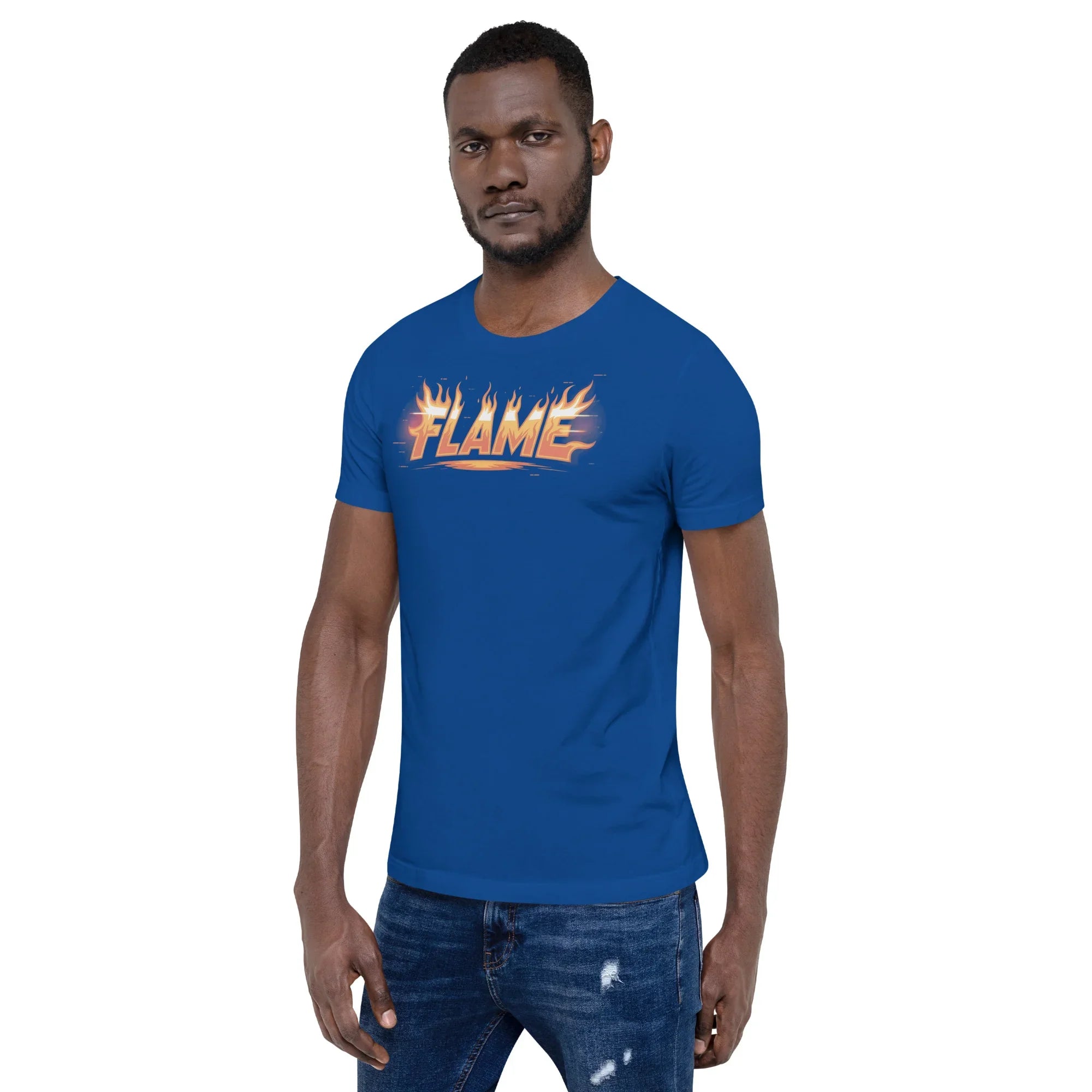 FLAME Graphic Shirt – Fiery Lettering Apparel for Action Fighters - RaZits
