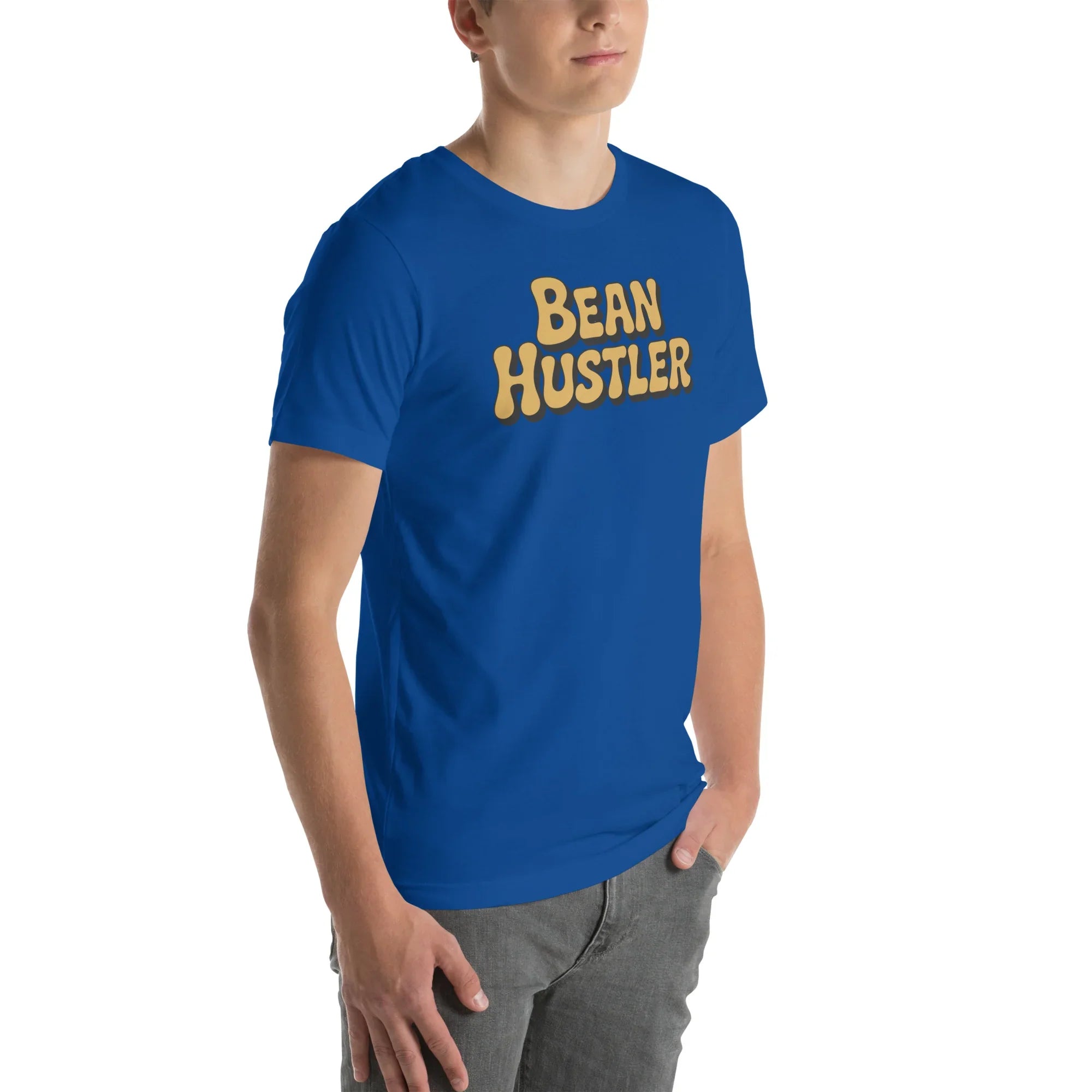 Bean Hustler T-Shirt – Bold Coffee Typography Design - RaZits