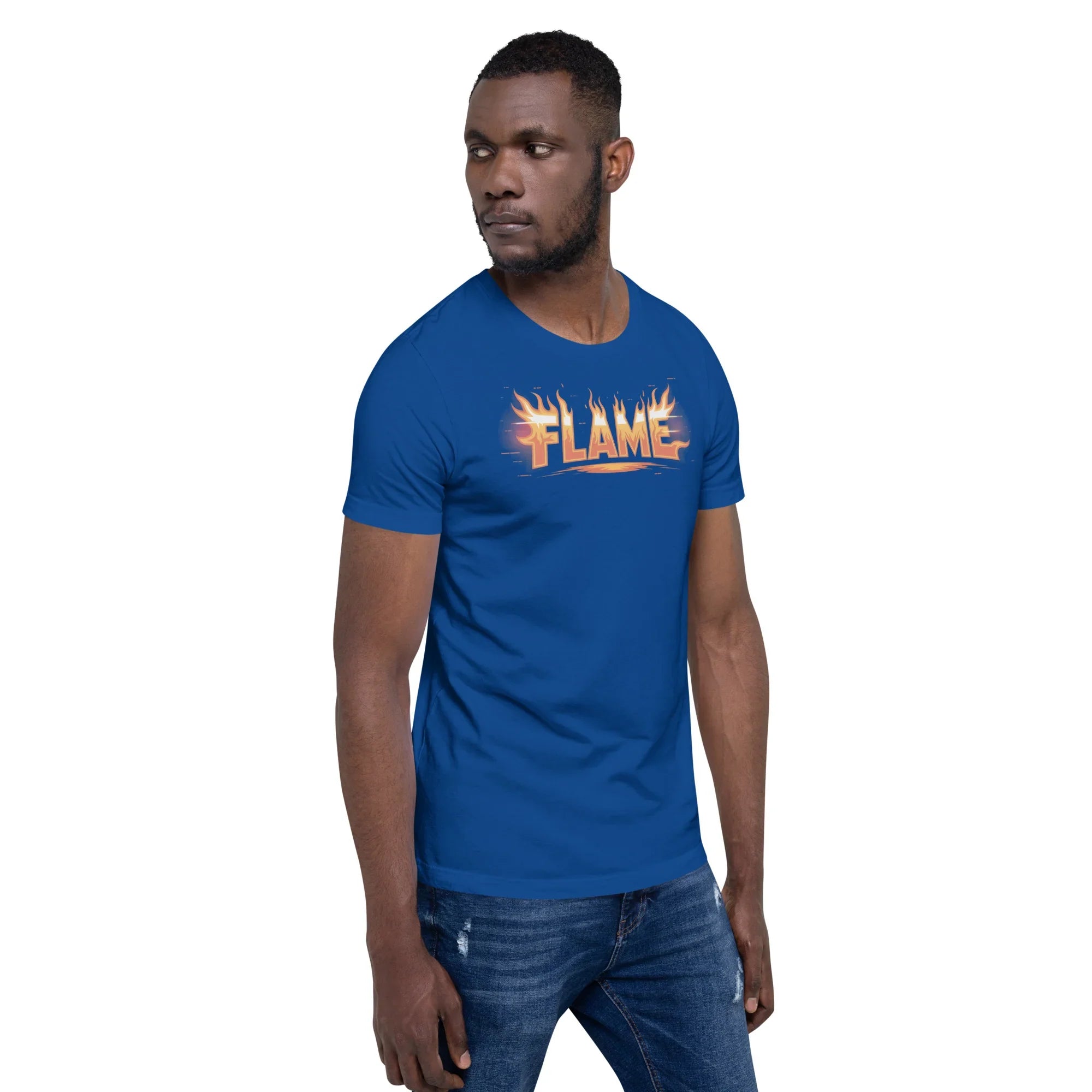 FLAME Graphic Shirt – Fiery Lettering Apparel for Action Fighters - RaZits