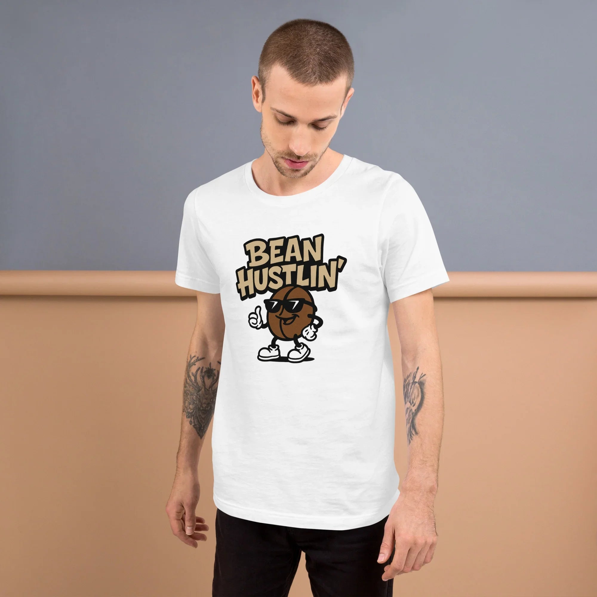 Bean Hustlin’ T-Shirt – Cool Coffee Bean Cartoon - RaZits