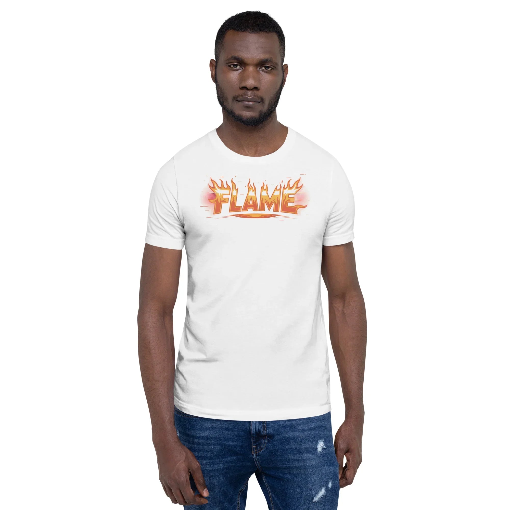 FLAME Graphic Shirt – Fiery Lettering Apparel for Action Fighters - RaZits