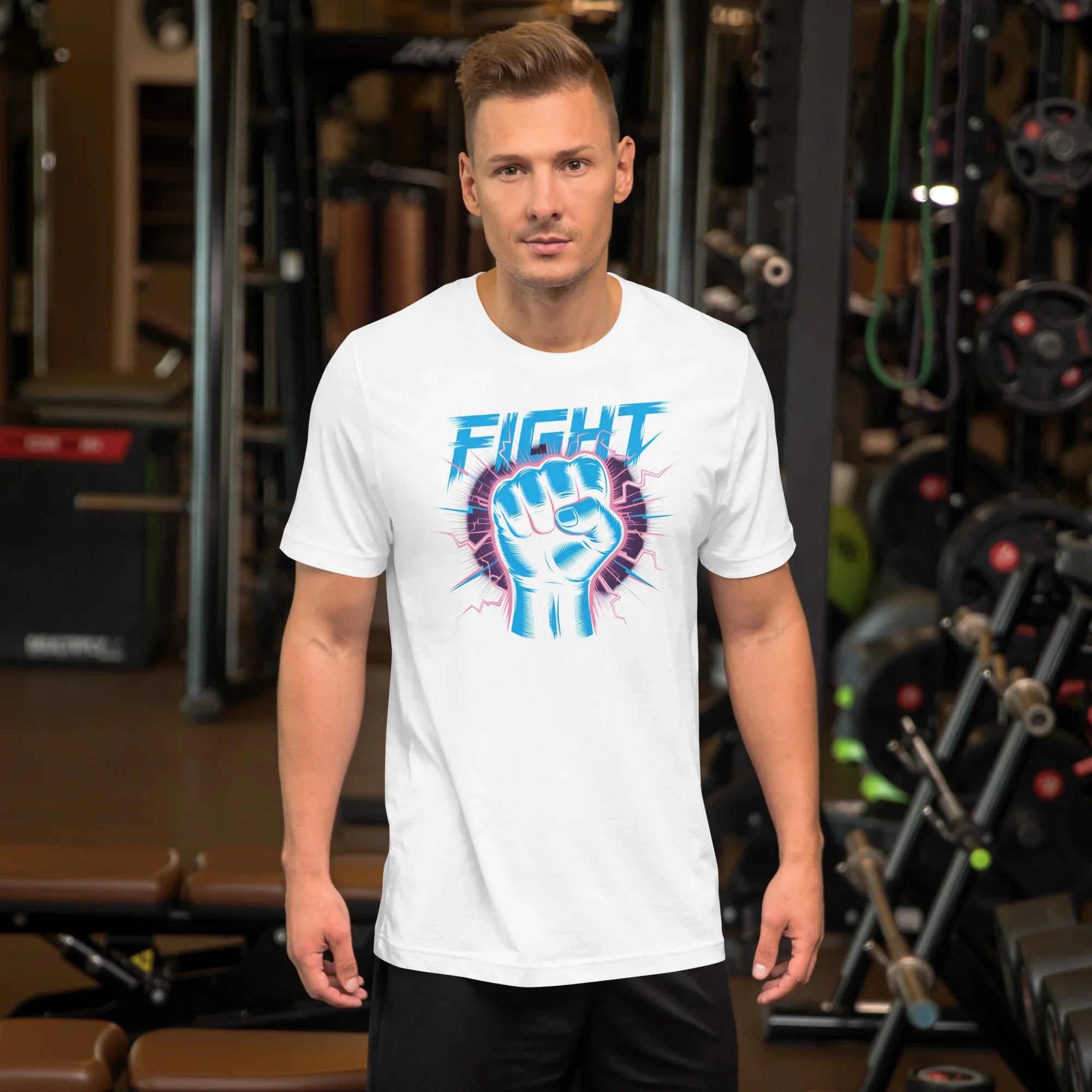 Electric Fist Neon Fight Graphic Tee – Lightning Strike Power Design - RaZits