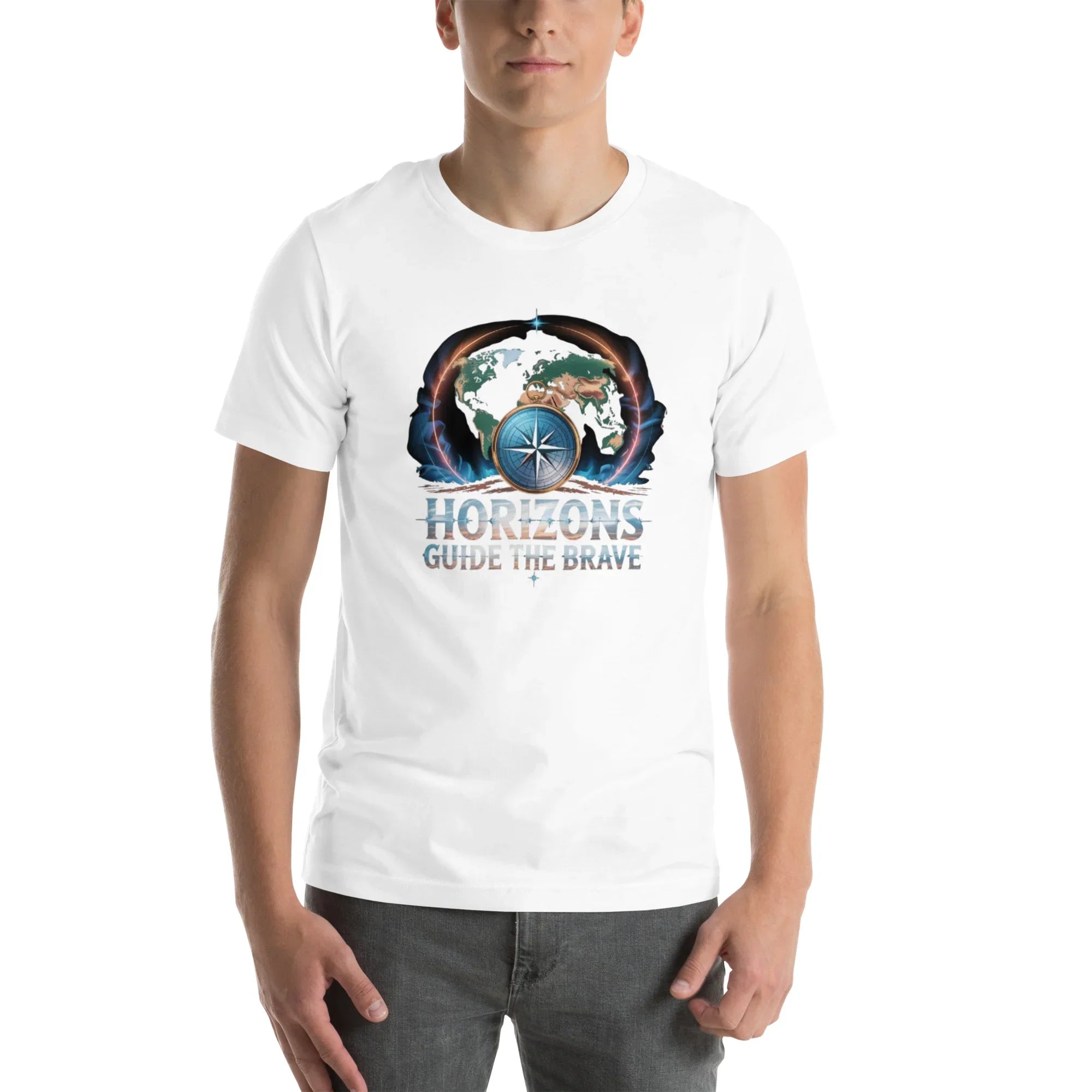 Horizons Guide the Brave T-Shirt – Compass of Courage Adventure Tee - RaZits