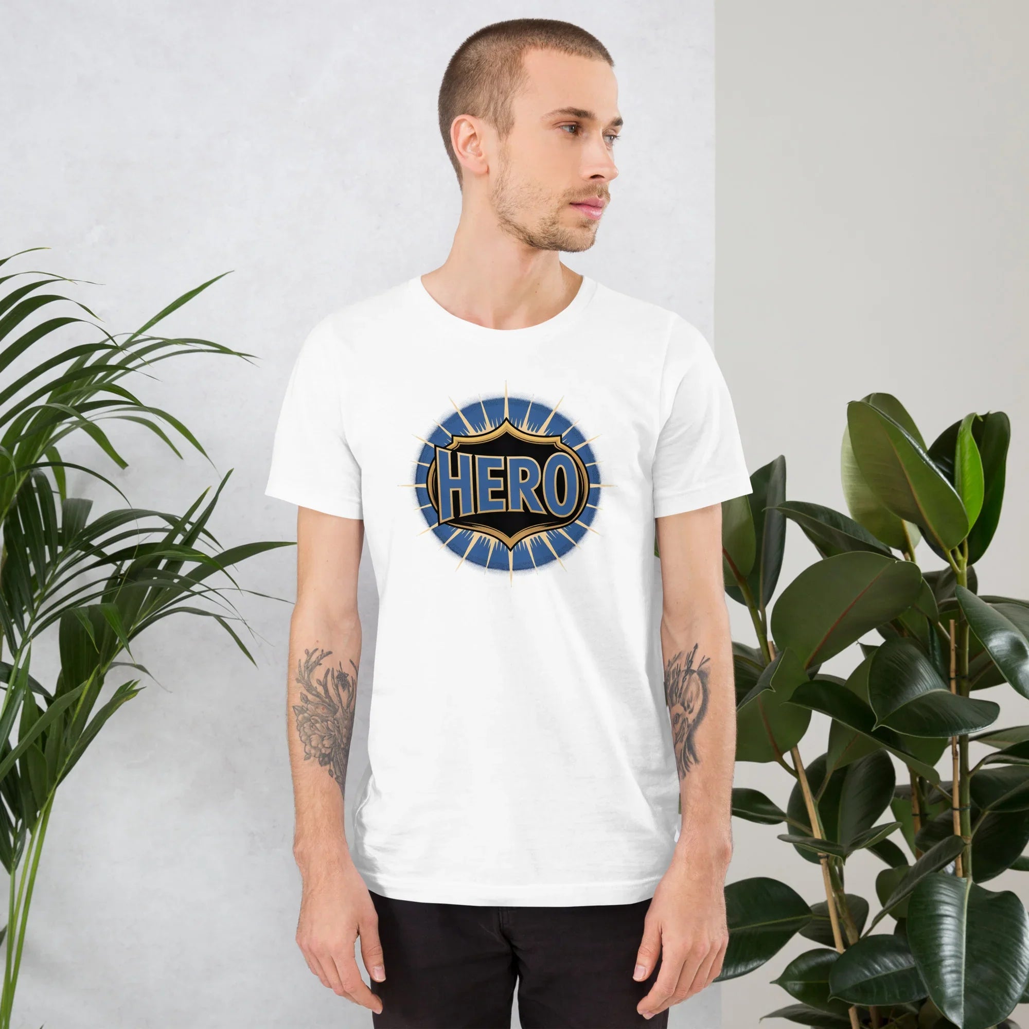 Hero Emblem Adventure Shirt – Bold Crest Graphic Tee - RaZits