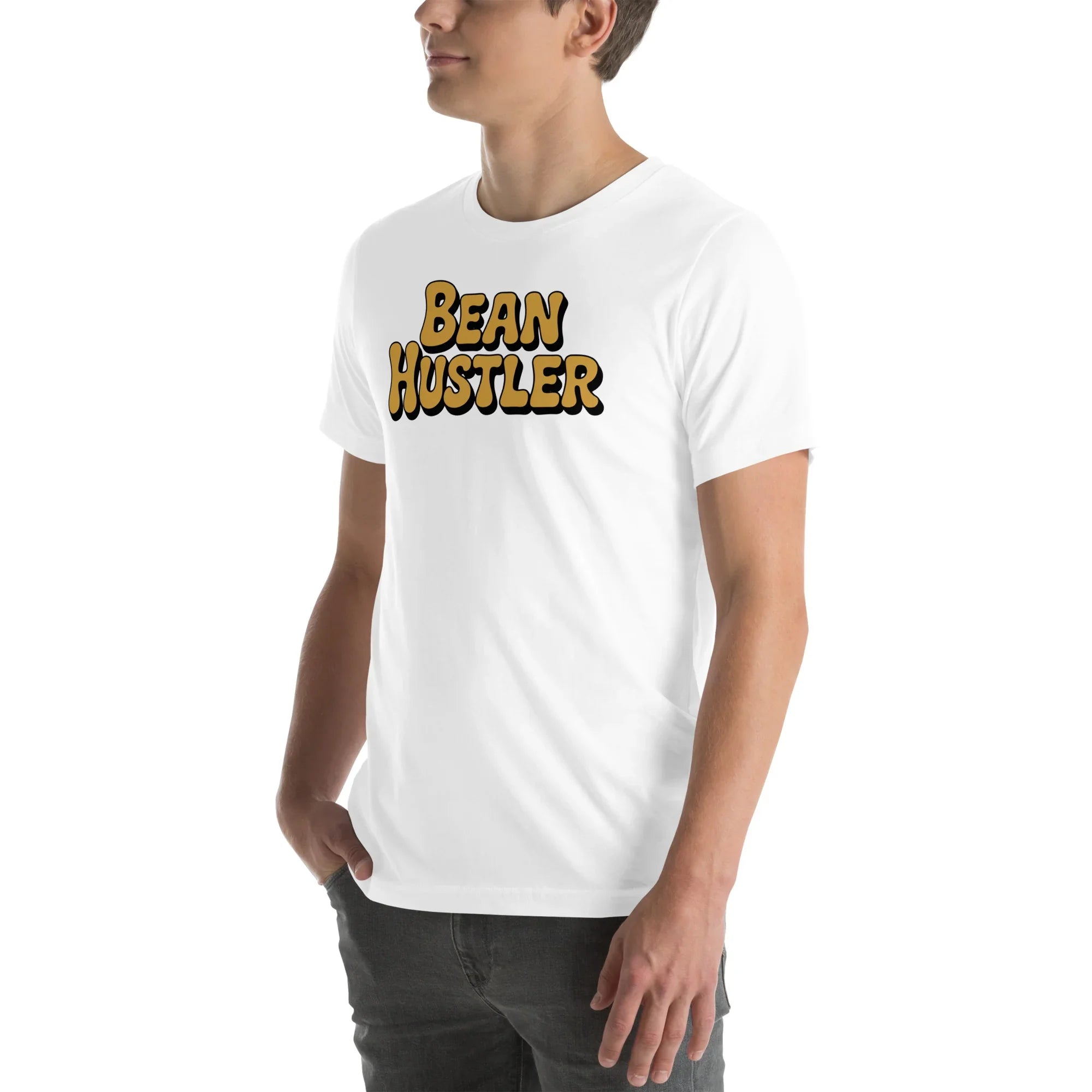 Bean Hustler T-Shirt – Bold Coffee Typography Design - RaZits