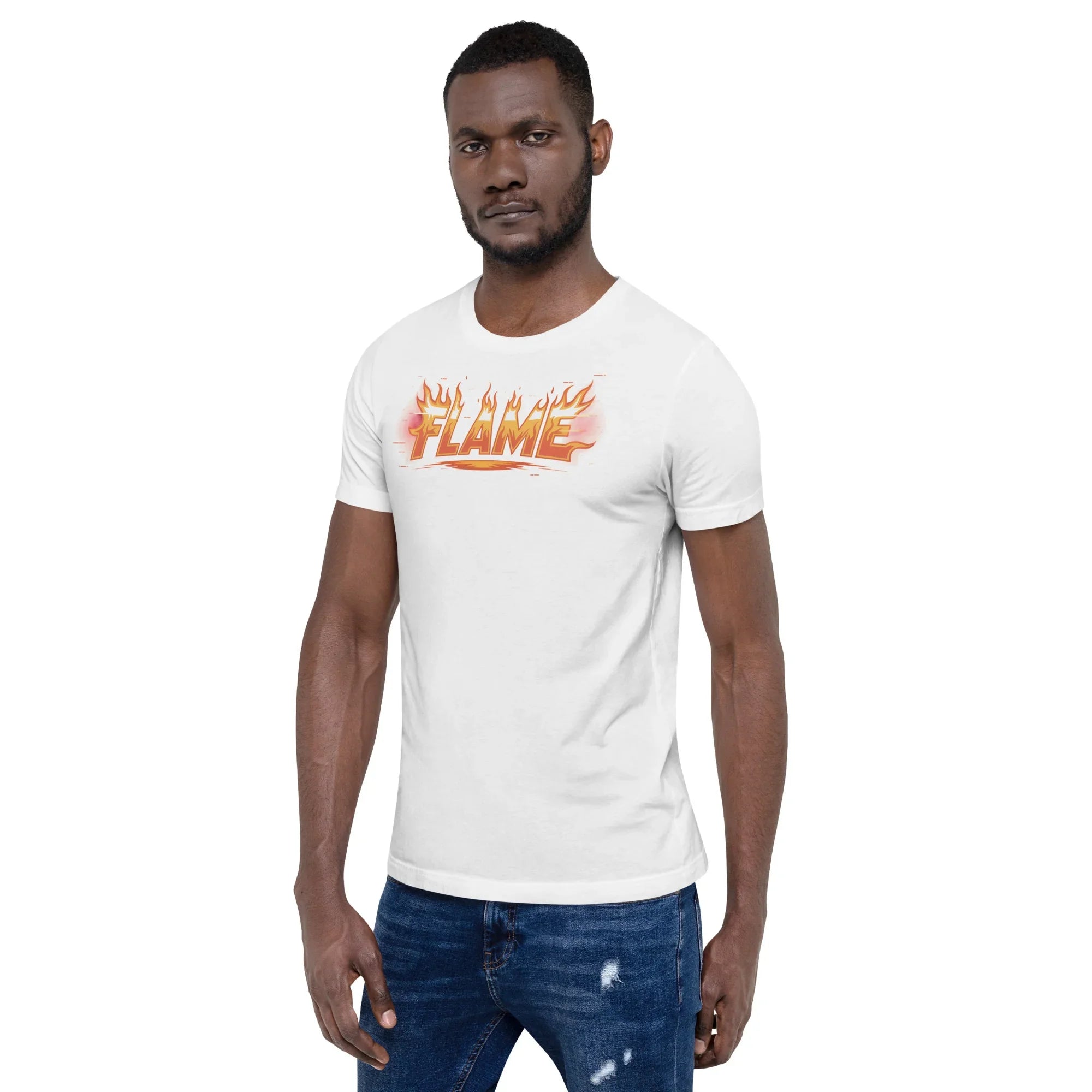 FLAME Graphic Shirt – Fiery Lettering Apparel for Action Fighters - RaZits