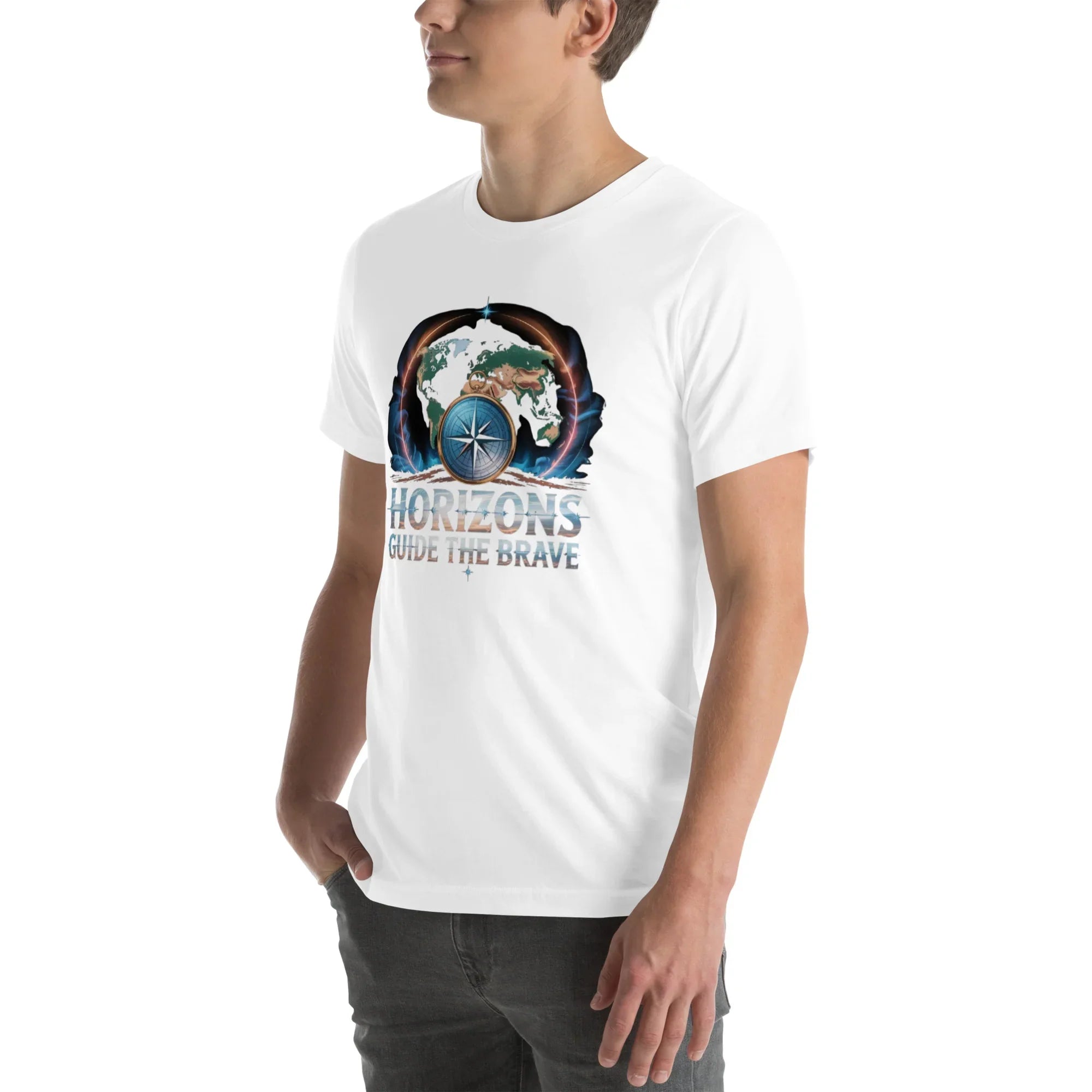 Horizons Guide the Brave T-Shirt – Compass of Courage Adventure Tee - RaZits