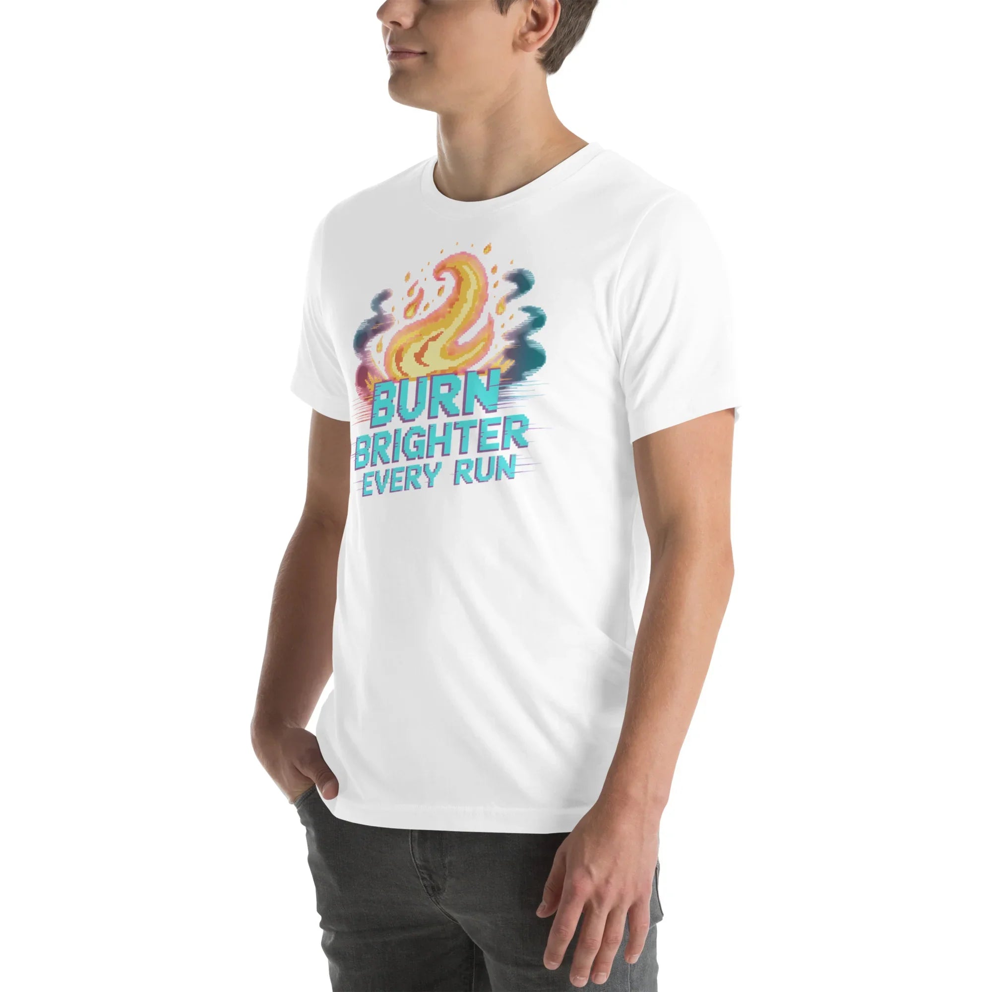 Burn Brighter Shirt – Pixel Flame Roguelike Tee - RaZits