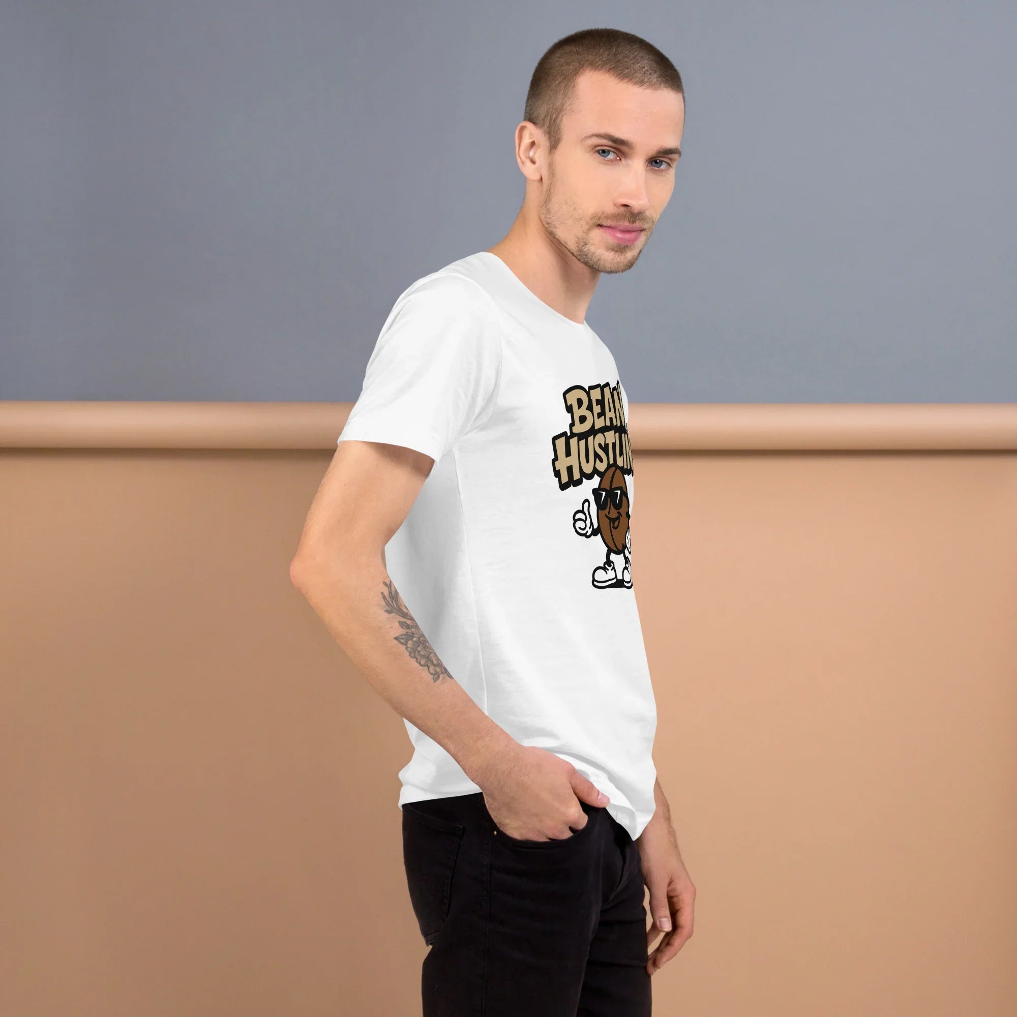 Bean Hustlin’ T-Shirt – Cool Coffee Bean Cartoon - RaZits