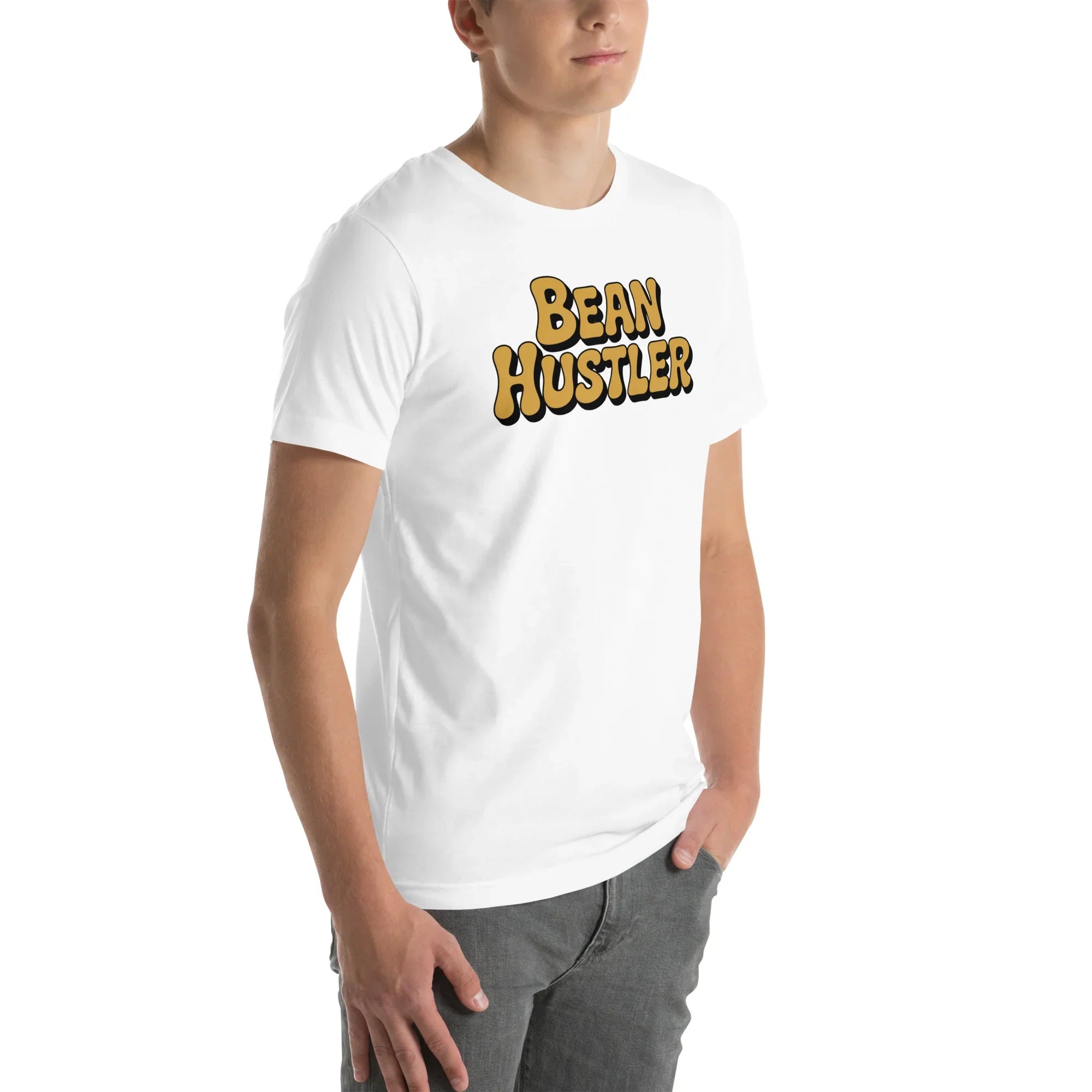 Bean Hustler T-Shirt – Bold Coffee Typography Design - RaZits