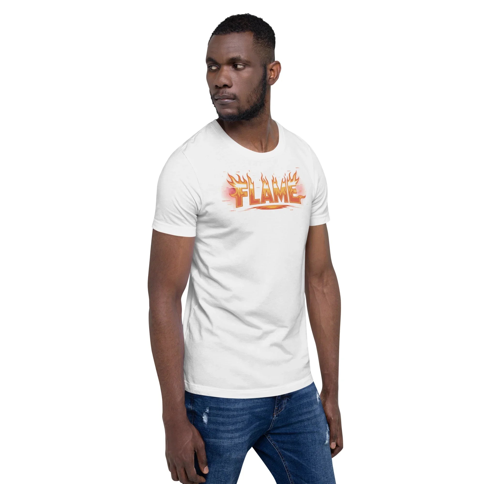 FLAME Graphic Shirt – Fiery Lettering Apparel for Action Fighters - RaZits