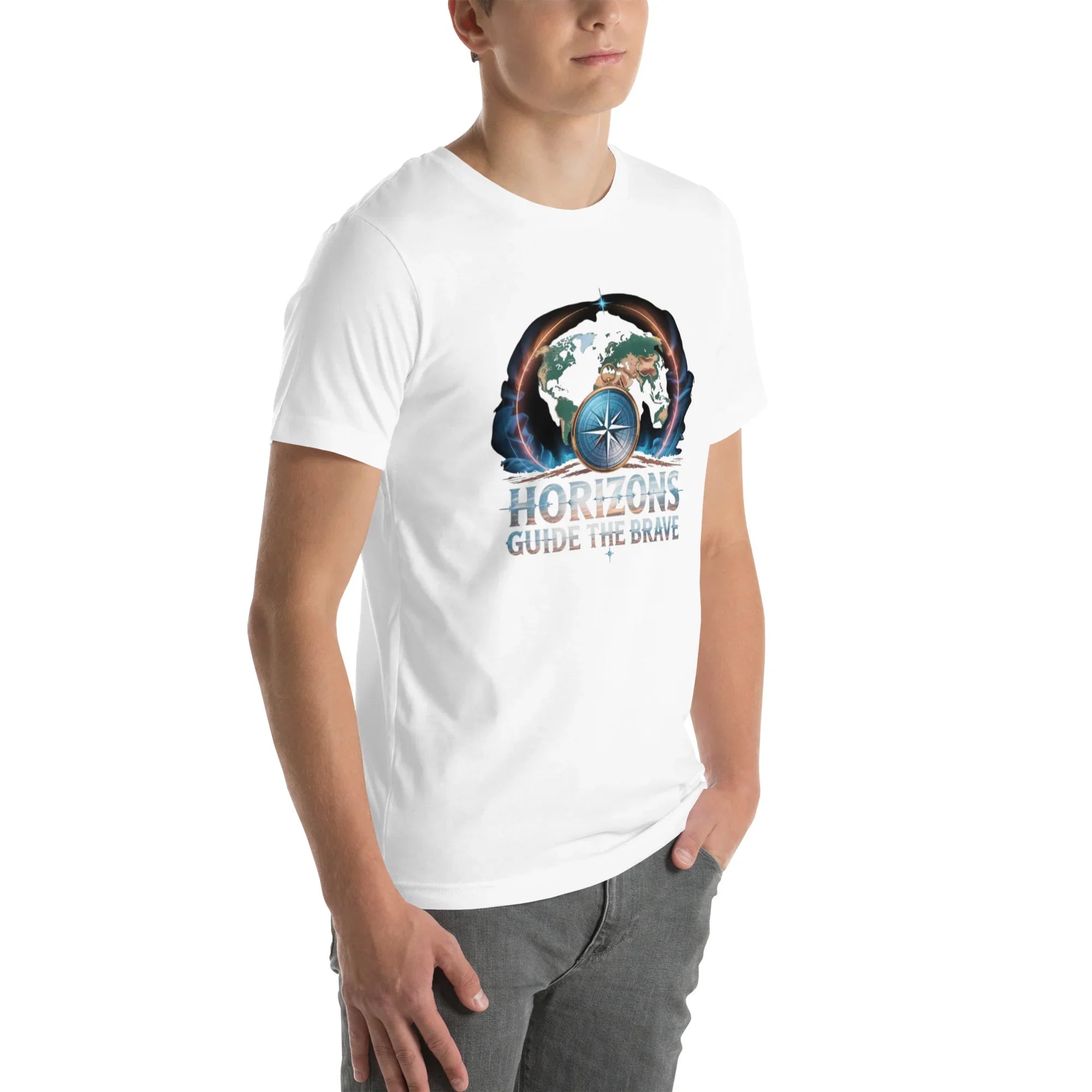 Horizons Guide the Brave T-Shirt – Compass of Courage Adventure Tee - RaZits