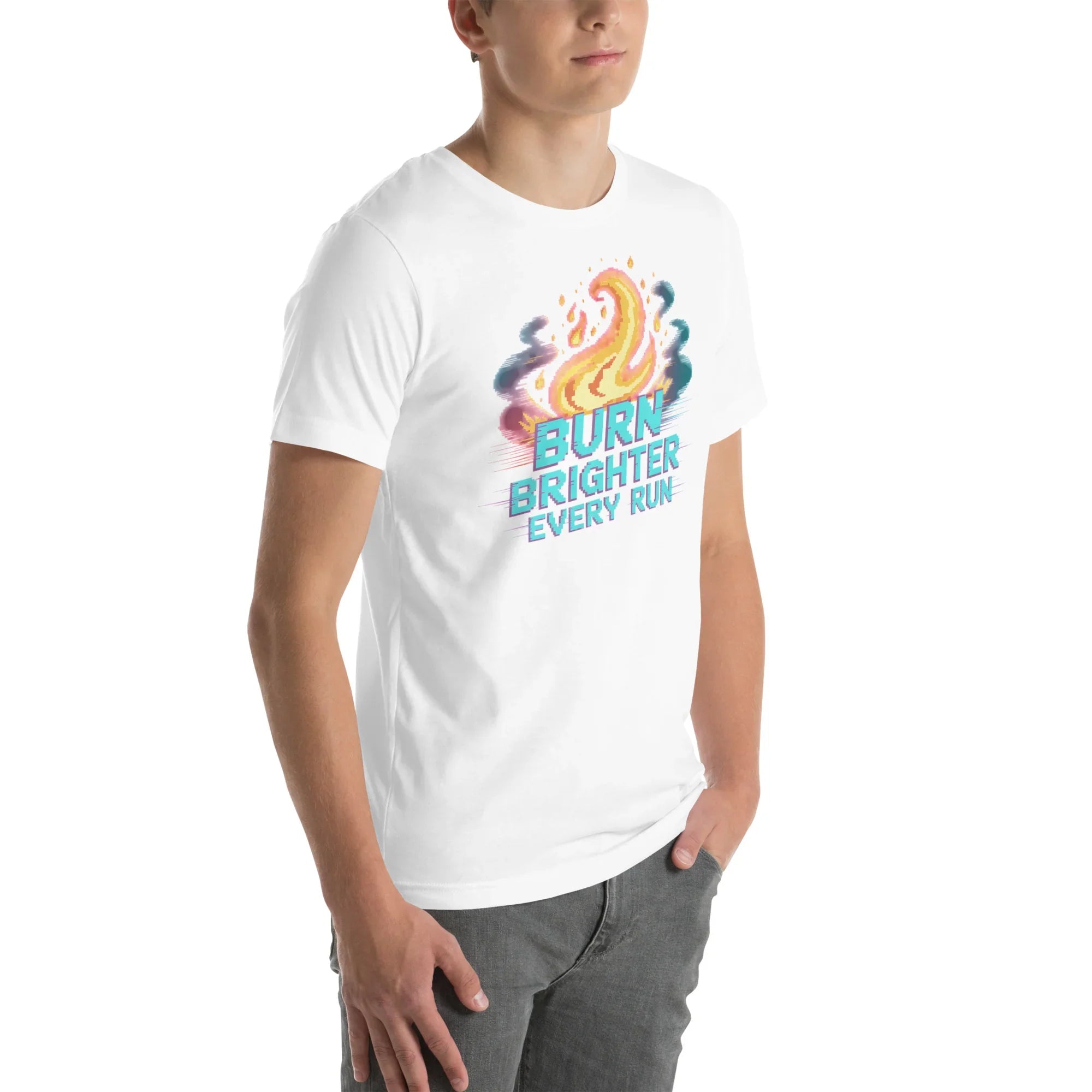 Burn Brighter Shirt – Pixel Flame Roguelike Tee - RaZits
