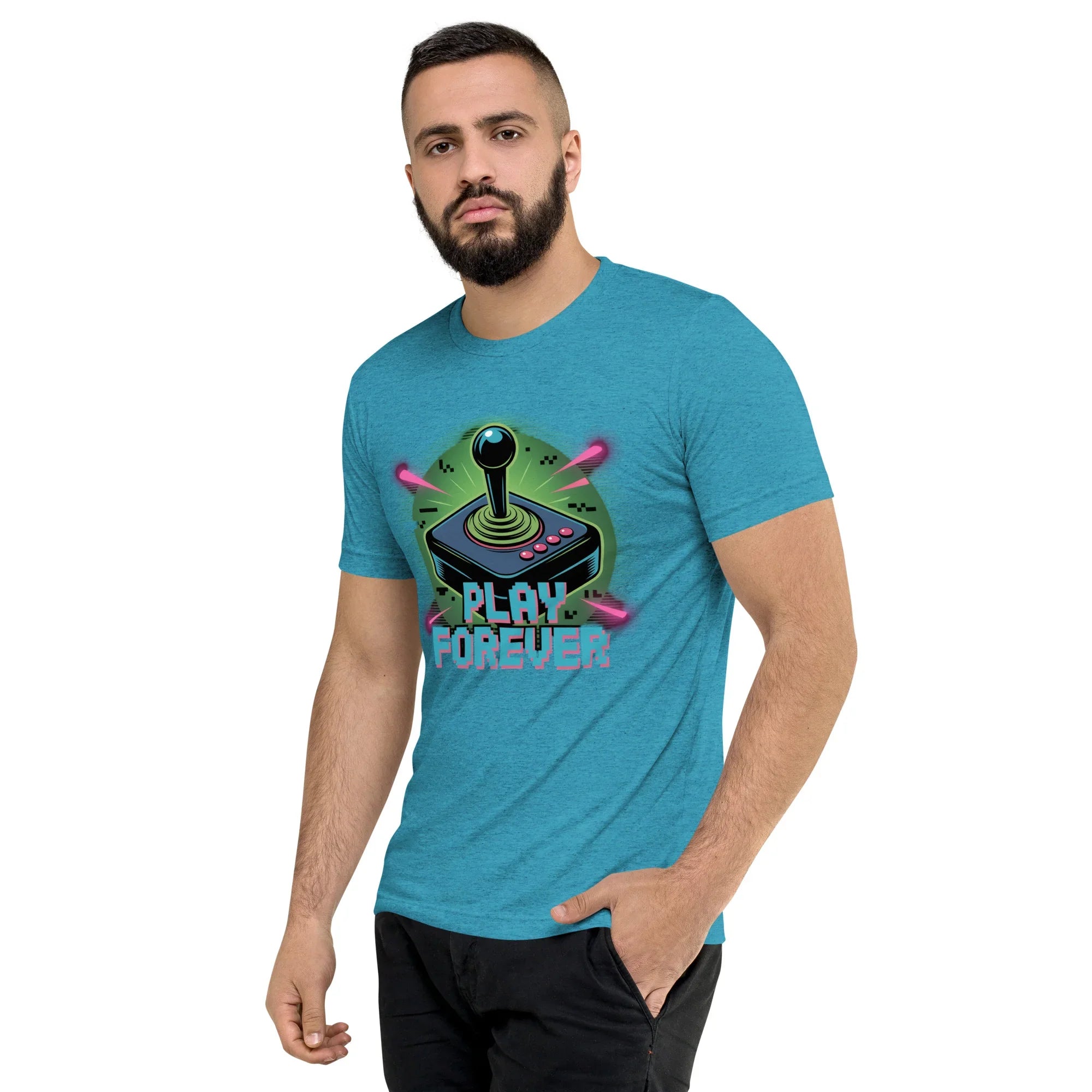 Play Forever Arcade Joystick T Shirt – Retro Shooter Gaming Tee - RaZits