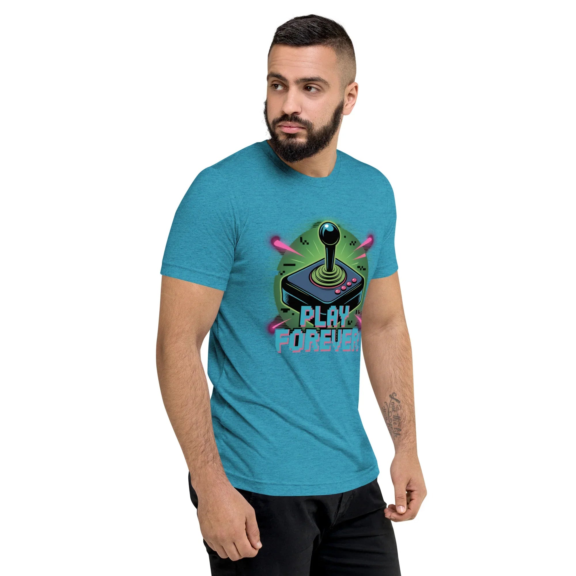 Play Forever Arcade Joystick T Shirt – Retro Shooter Gaming Tee - RaZits