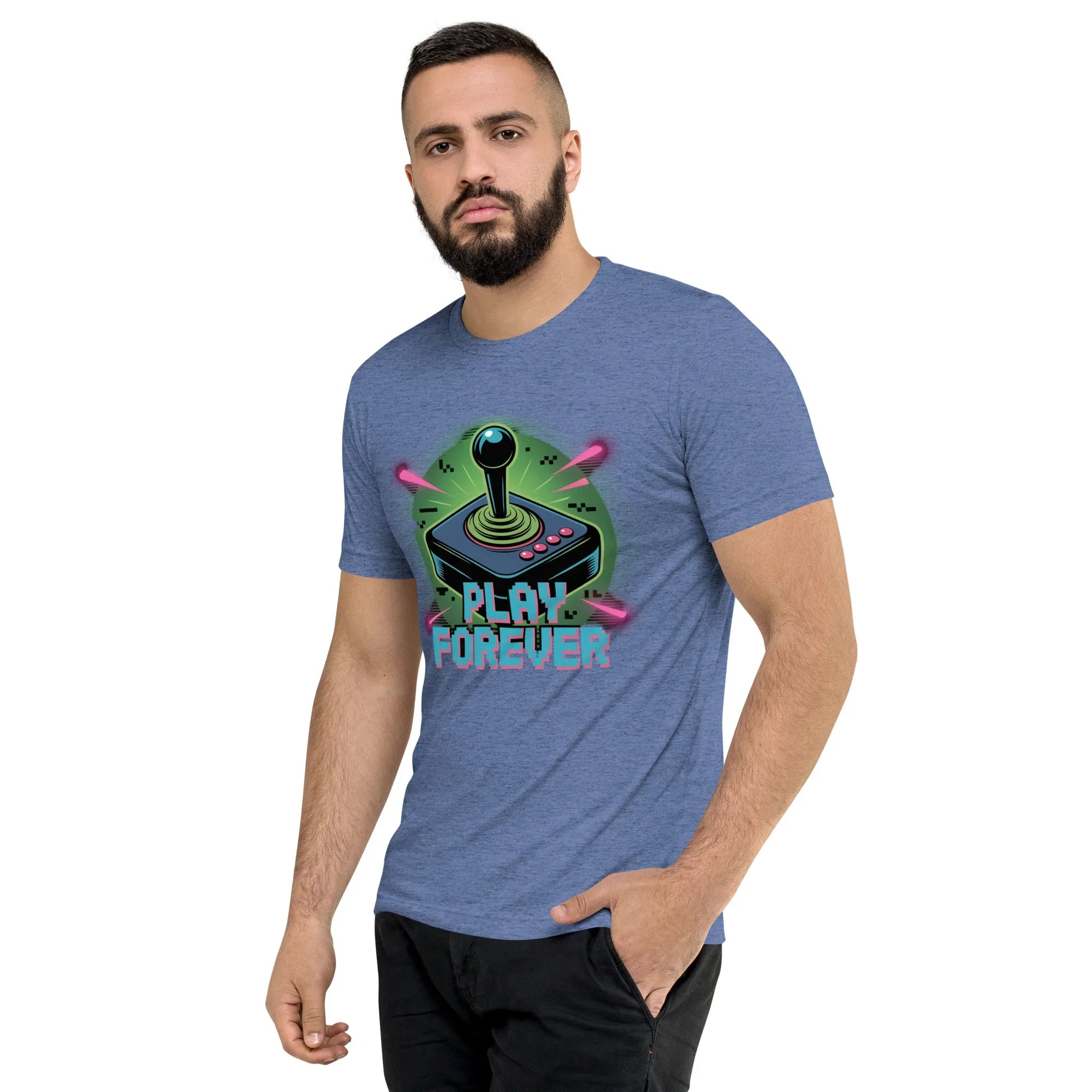 Play Forever Arcade Joystick T Shirt – Retro Shooter Gaming Tee - RaZits
