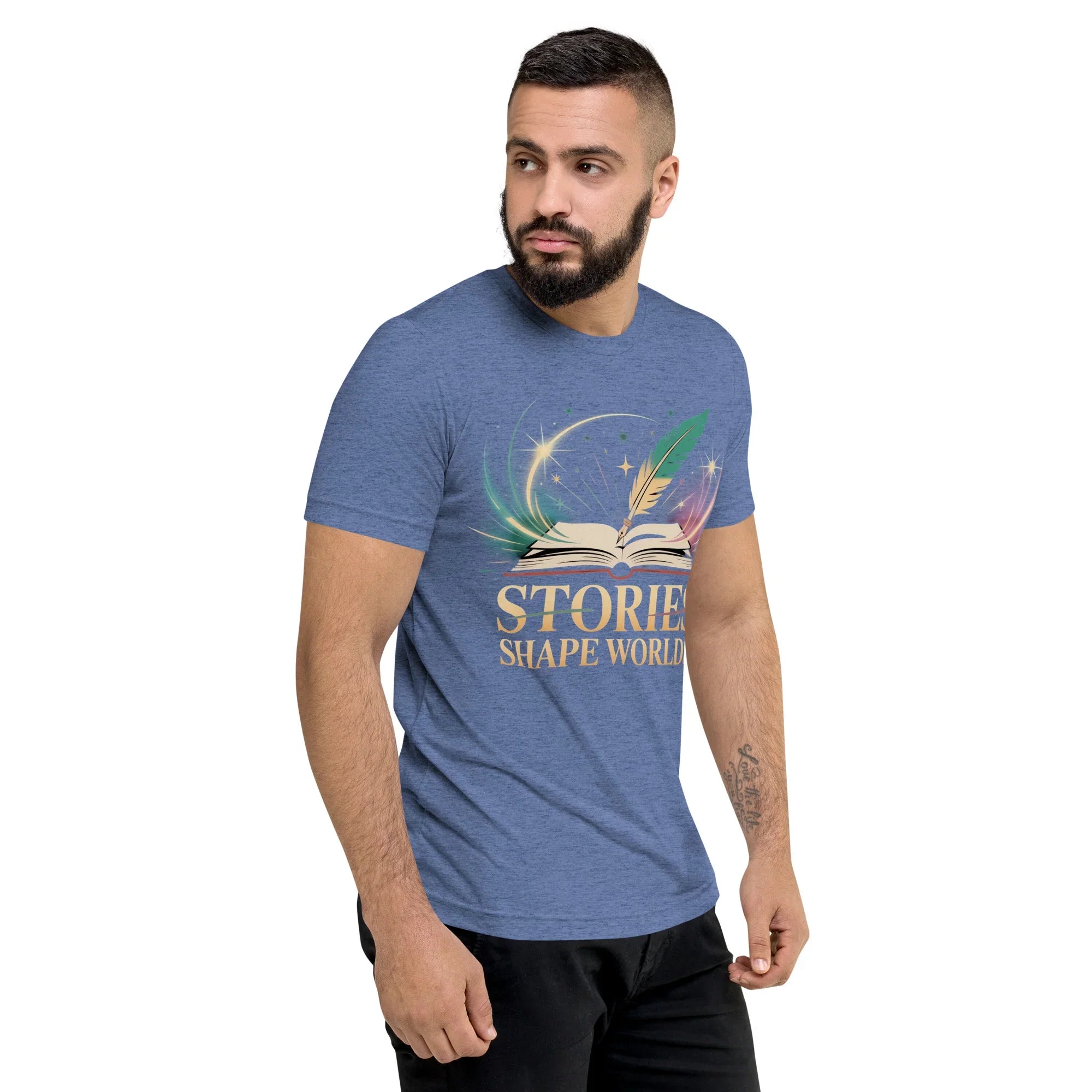 Storytelling T-Shirt – “Stories Shape Worlds” Fantasy Adventure Design - RaZits