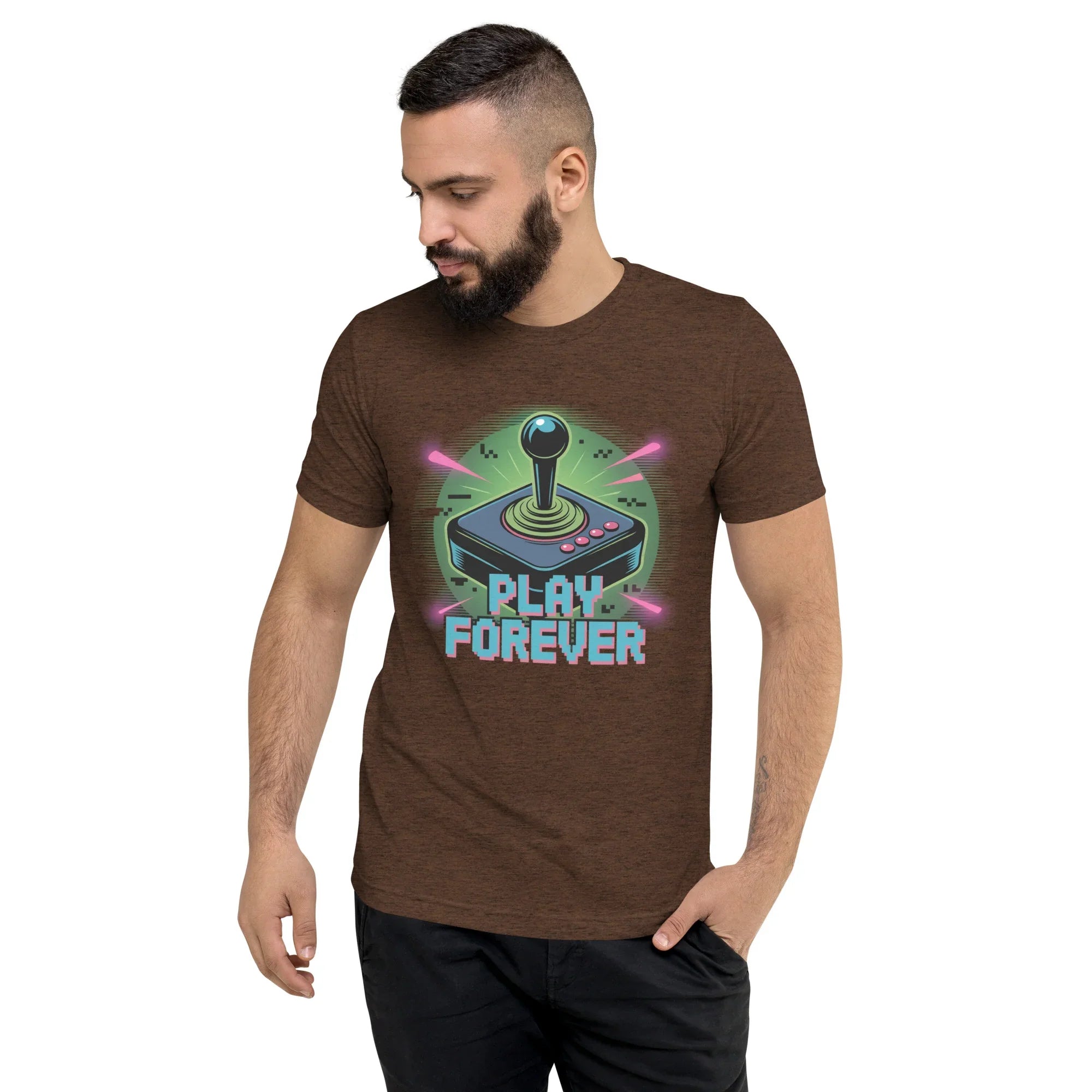 Play Forever Arcade Joystick T Shirt – Retro Shooter Gaming Tee - RaZits