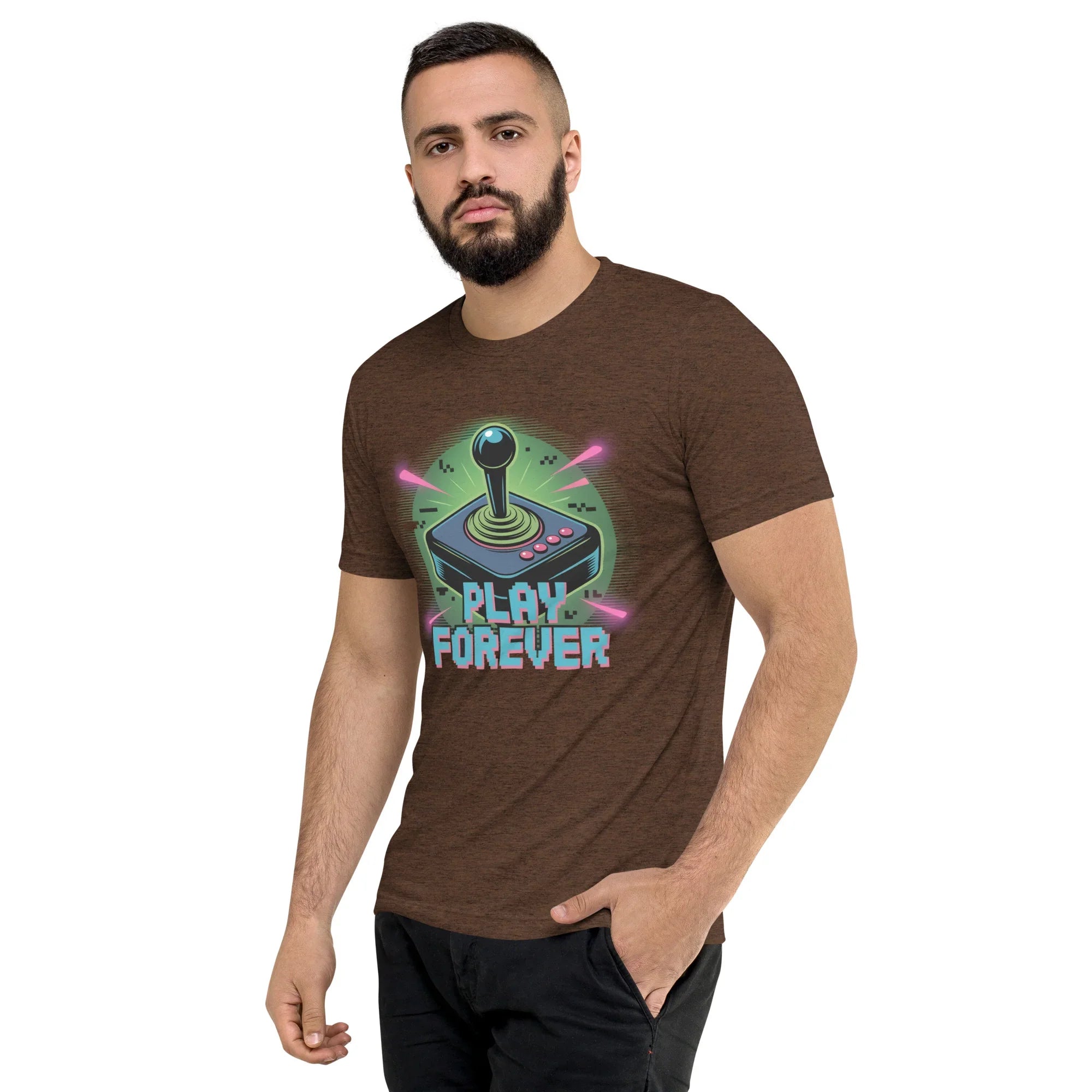 Play Forever Arcade Joystick T Shirt – Retro Shooter Gaming Tee - RaZits