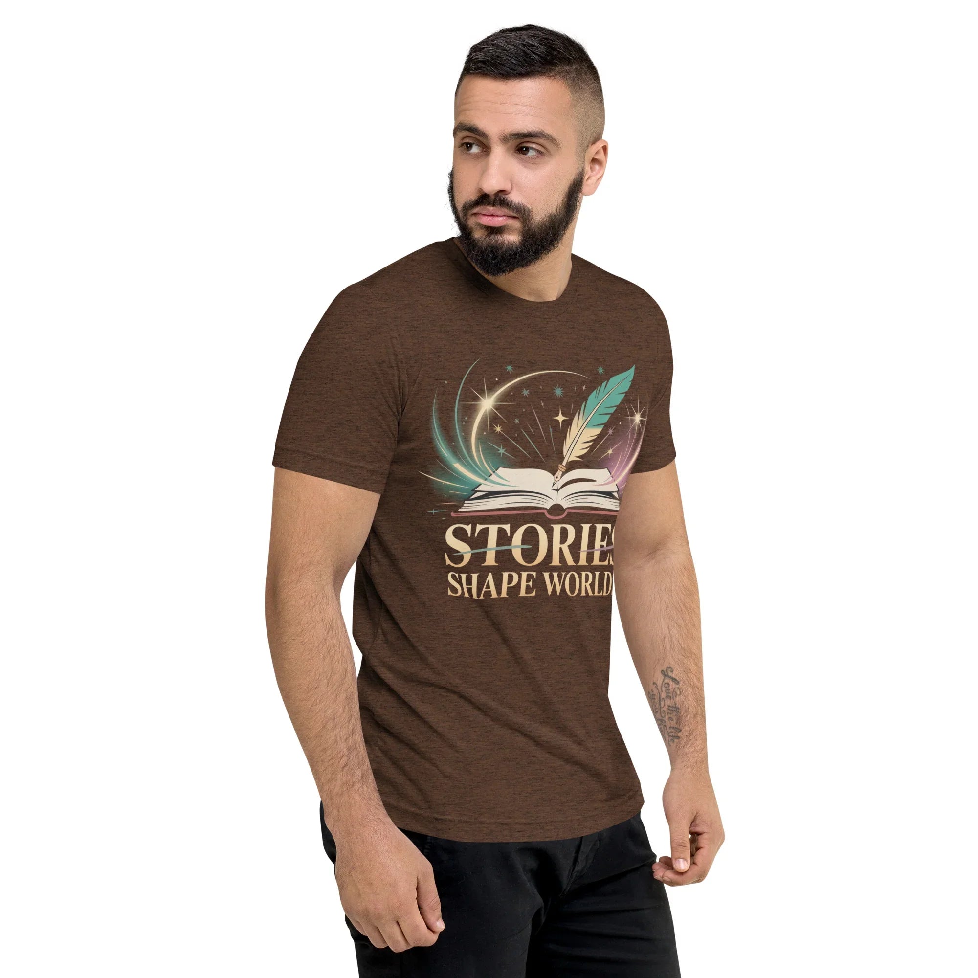 Storytelling T-Shirt – “Stories Shape Worlds” Fantasy Adventure Design - RaZits