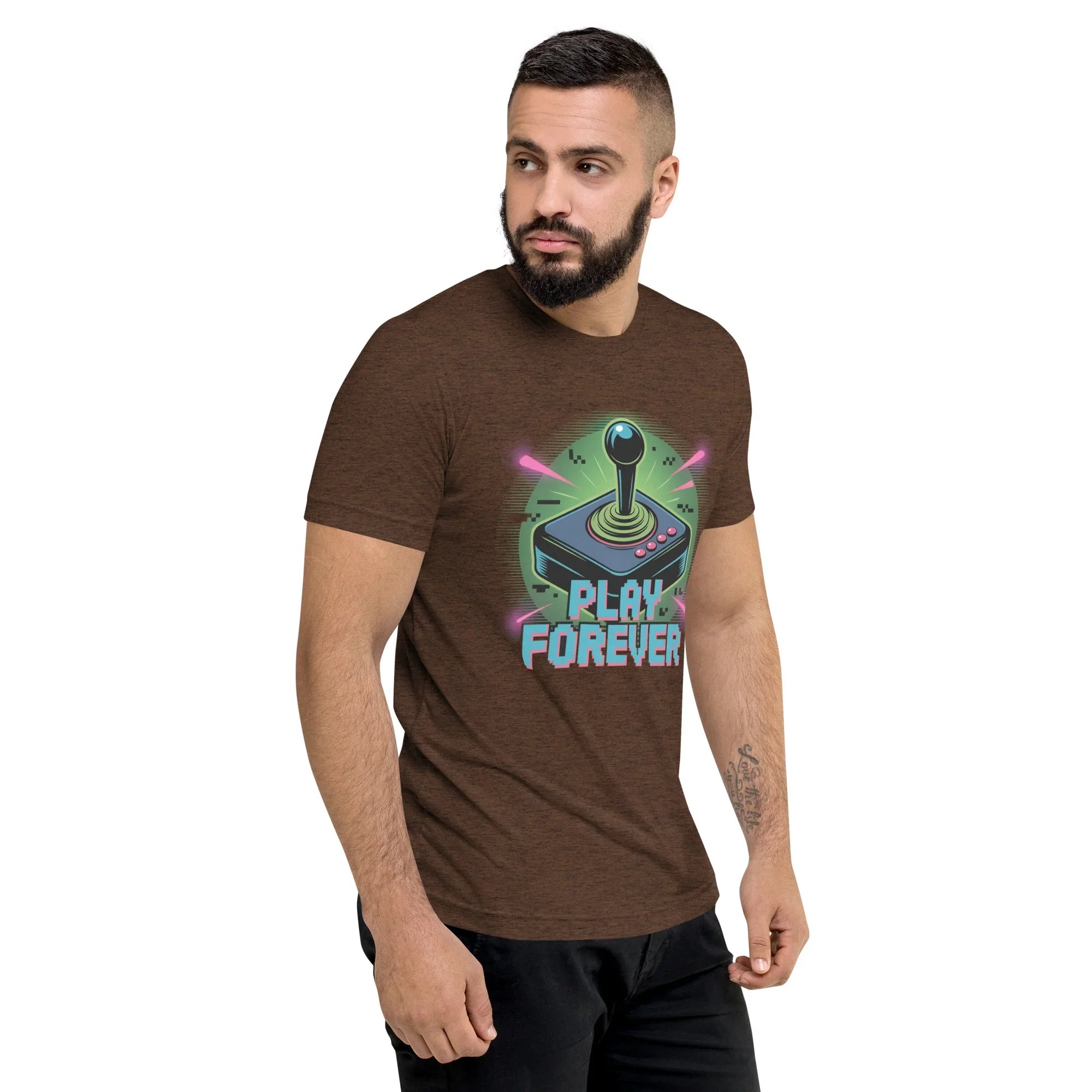Play Forever Arcade Joystick T Shirt – Retro Shooter Gaming Tee - RaZits