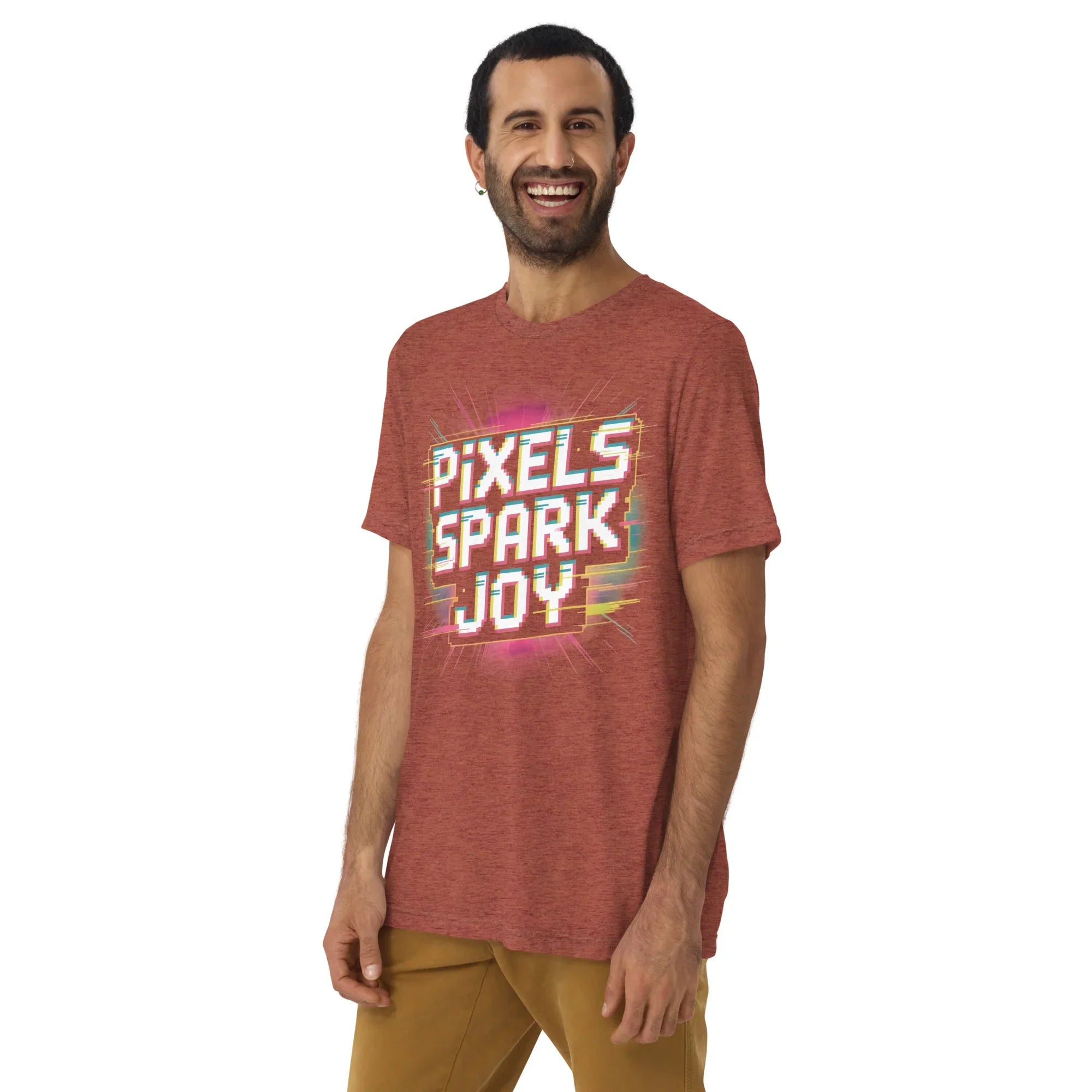 Pixels Spark Joy Pixel Gaming T Shirt – Retro Arcade Shooter Glitch Art Tee - RaZits