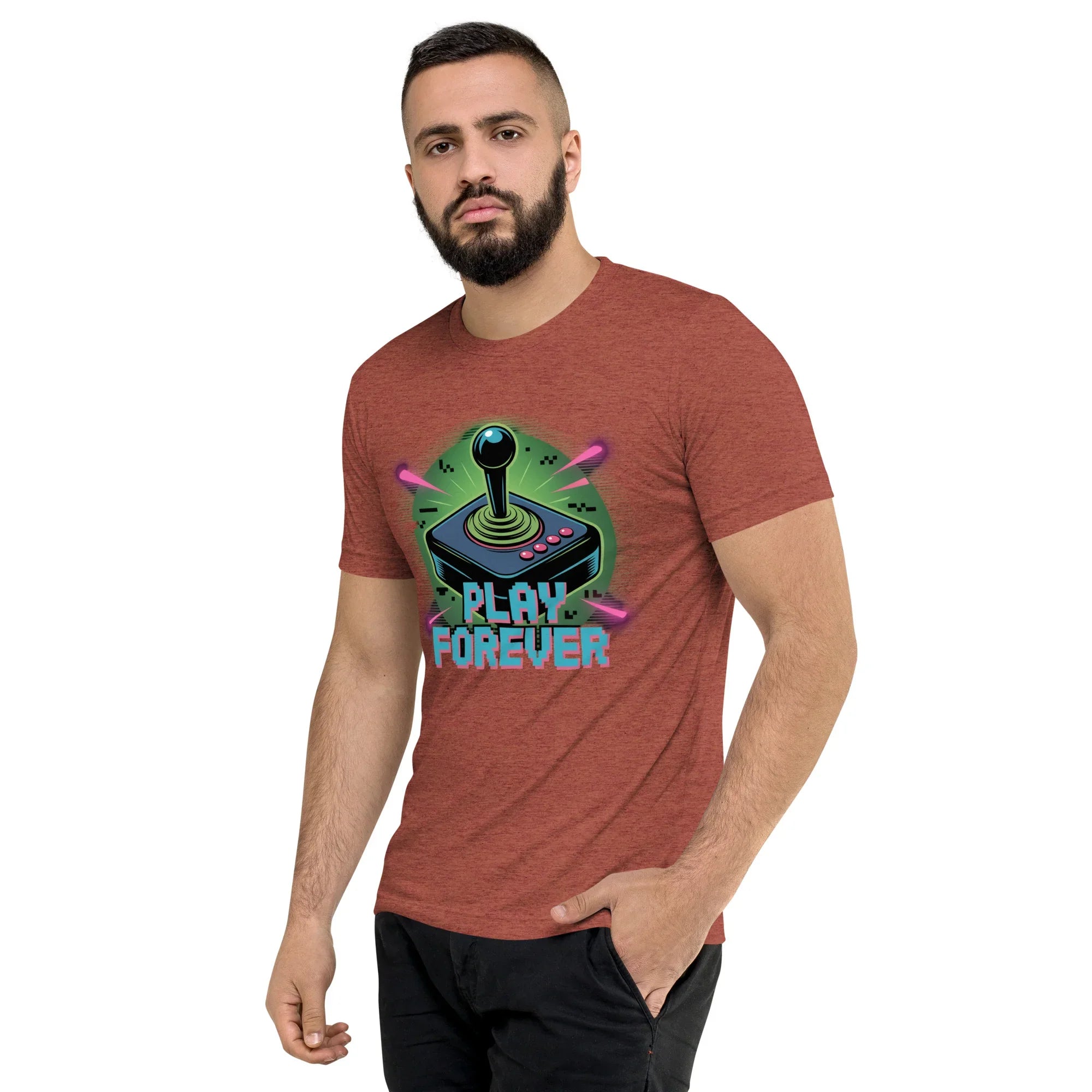 Play Forever Arcade Joystick T Shirt – Retro Shooter Gaming Tee - RaZits