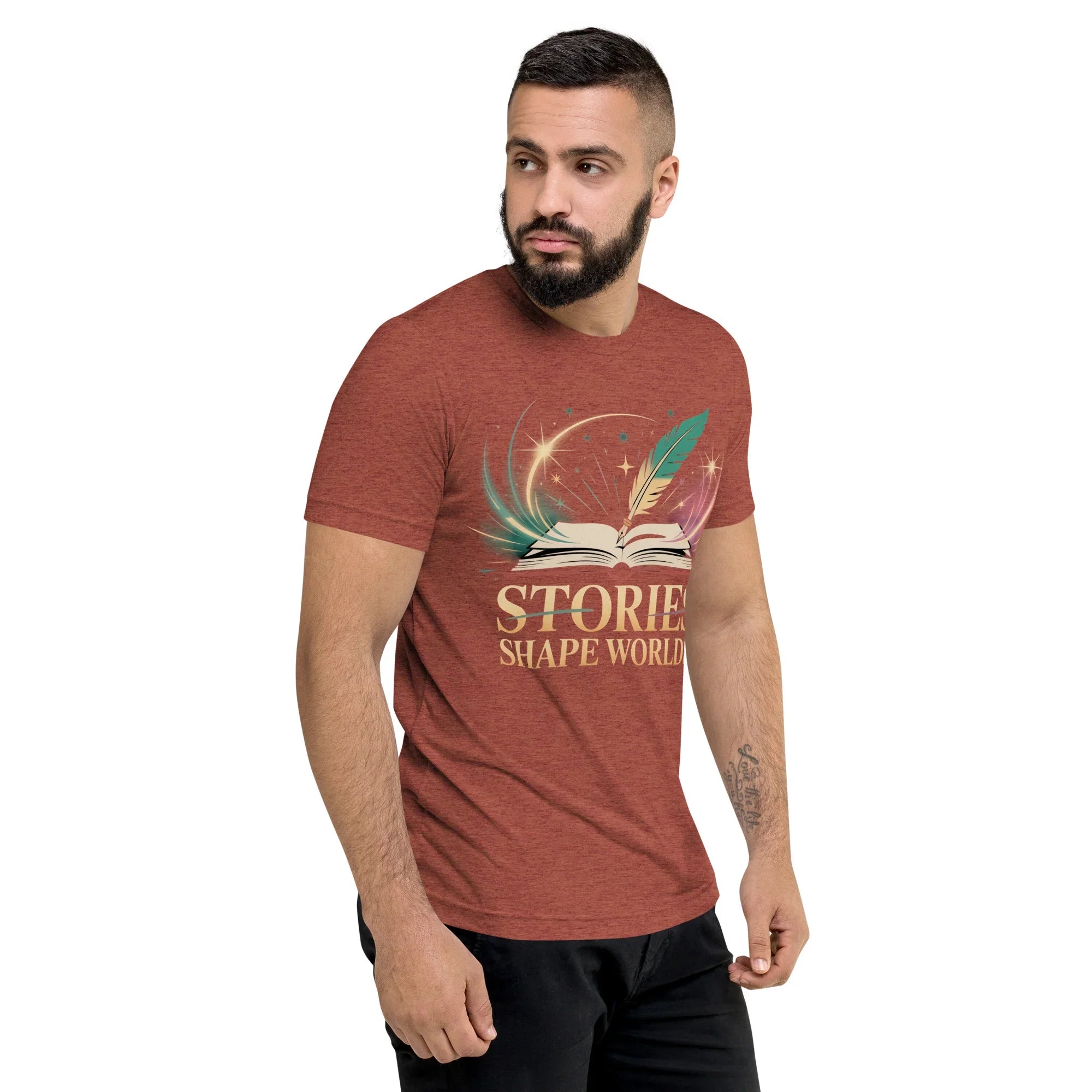 Storytelling T-Shirt – “Stories Shape Worlds” Fantasy Adventure Design - RaZits