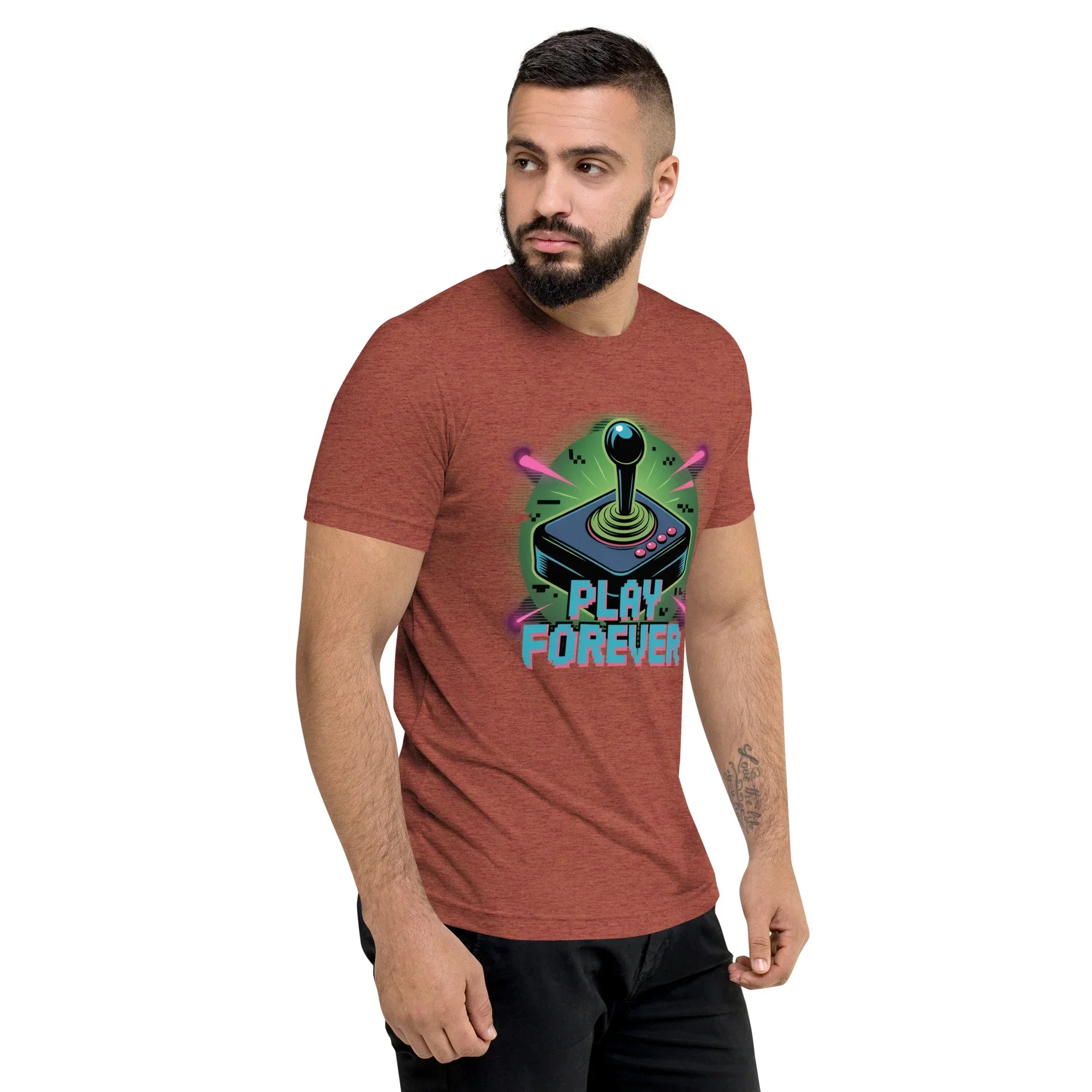 Play Forever Arcade Joystick T Shirt – Retro Shooter Gaming Tee - RaZits