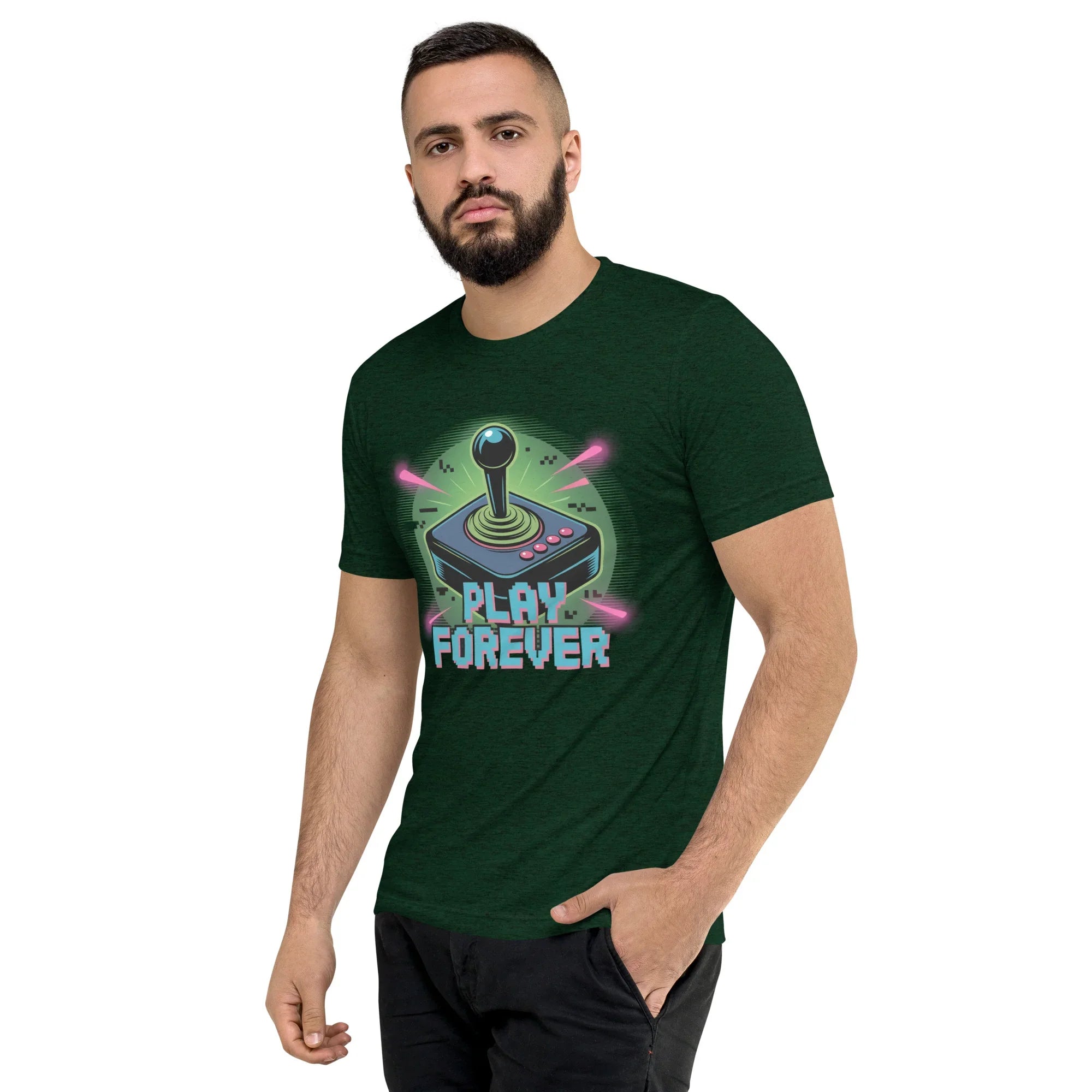 Play Forever Arcade Joystick T Shirt – Retro Shooter Gaming Tee - RaZits