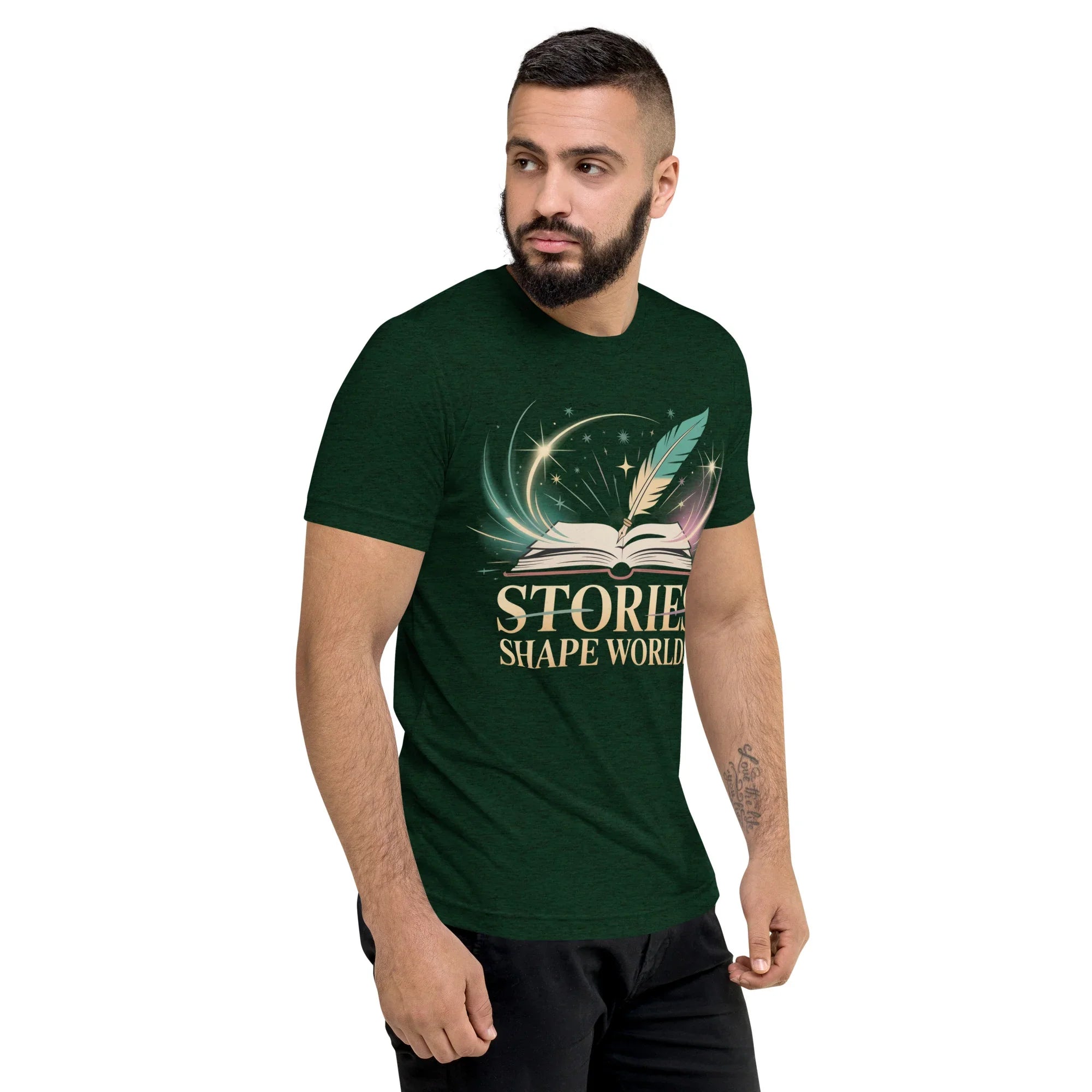 Storytelling T-Shirt – “Stories Shape Worlds” Fantasy Adventure Design - RaZits