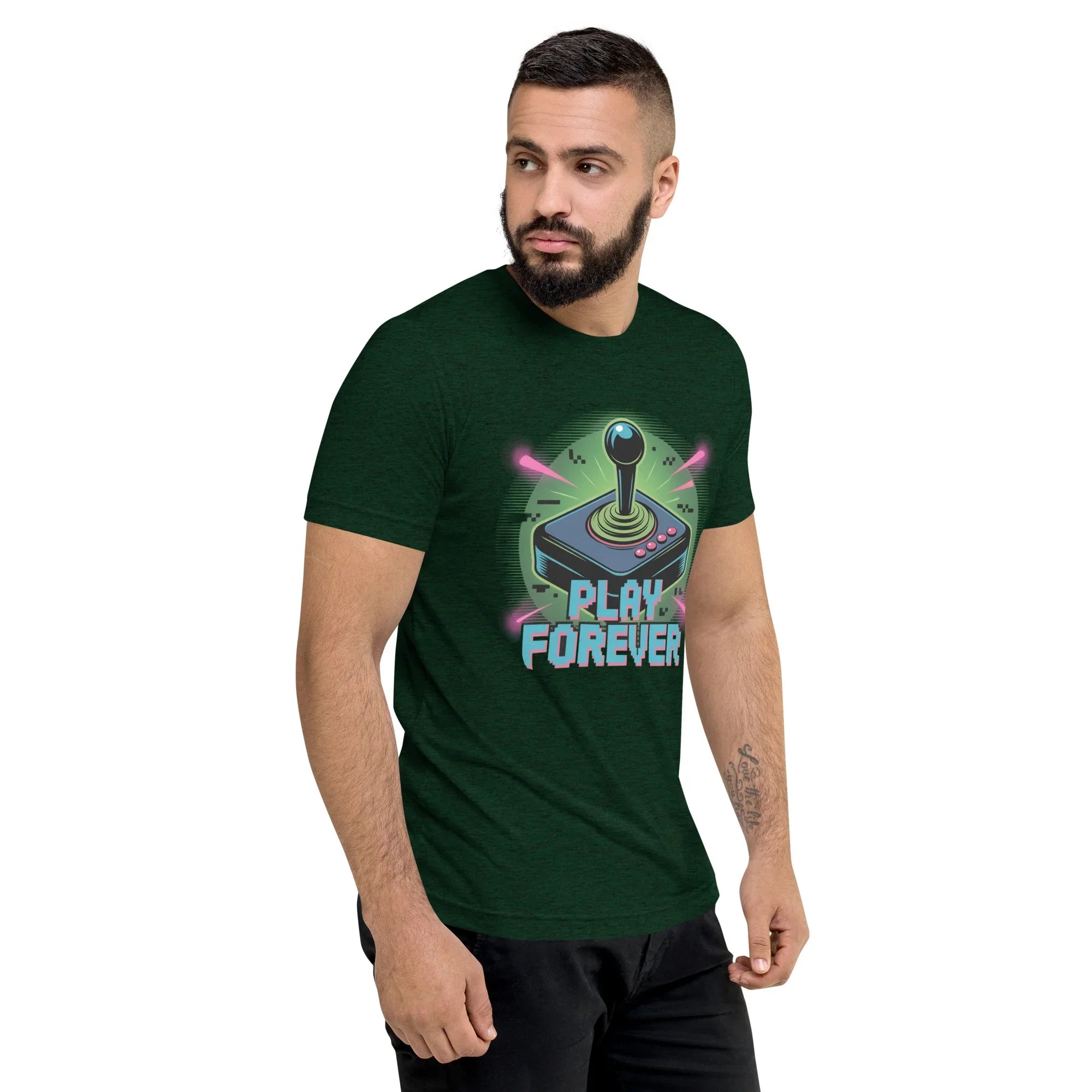 Play Forever Arcade Joystick T Shirt – Retro Shooter Gaming Tee - RaZits