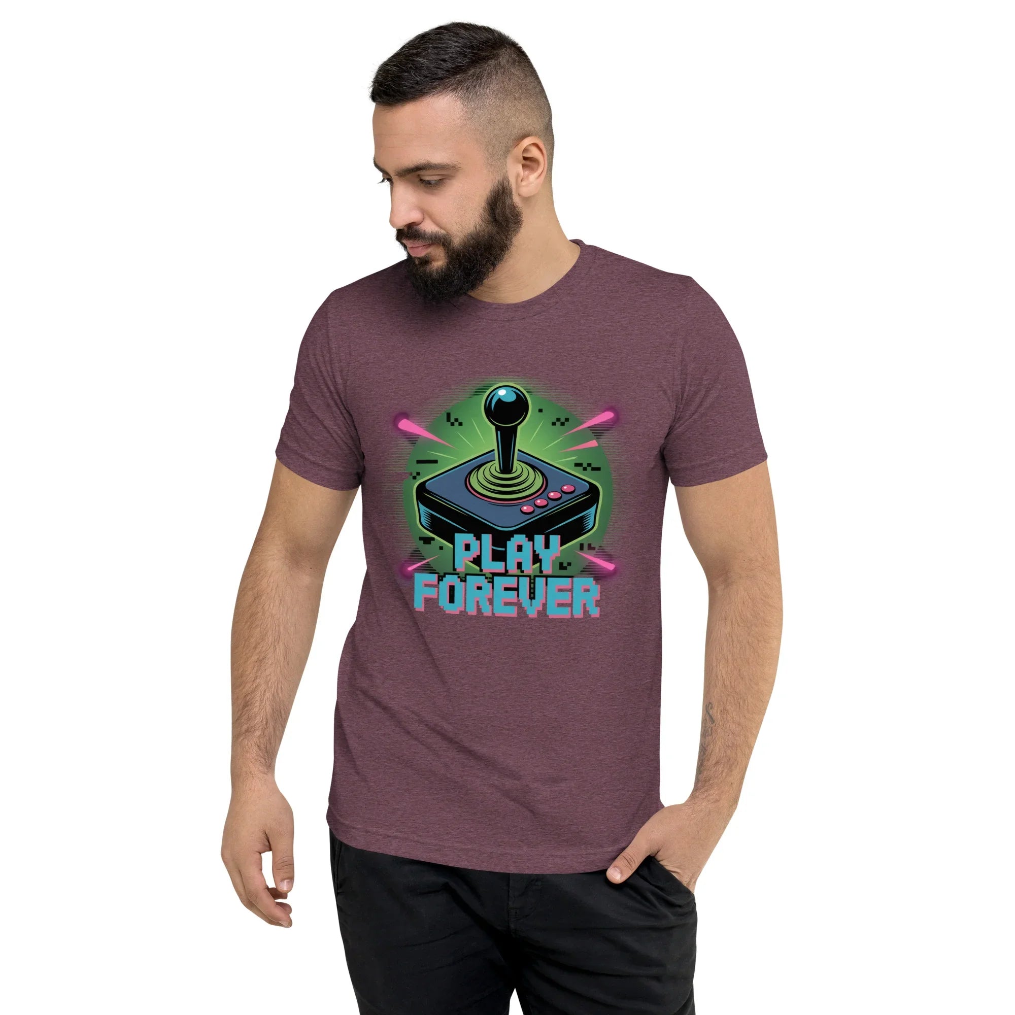 Play Forever Arcade Joystick T Shirt – Retro Shooter Gaming Tee - RaZits
