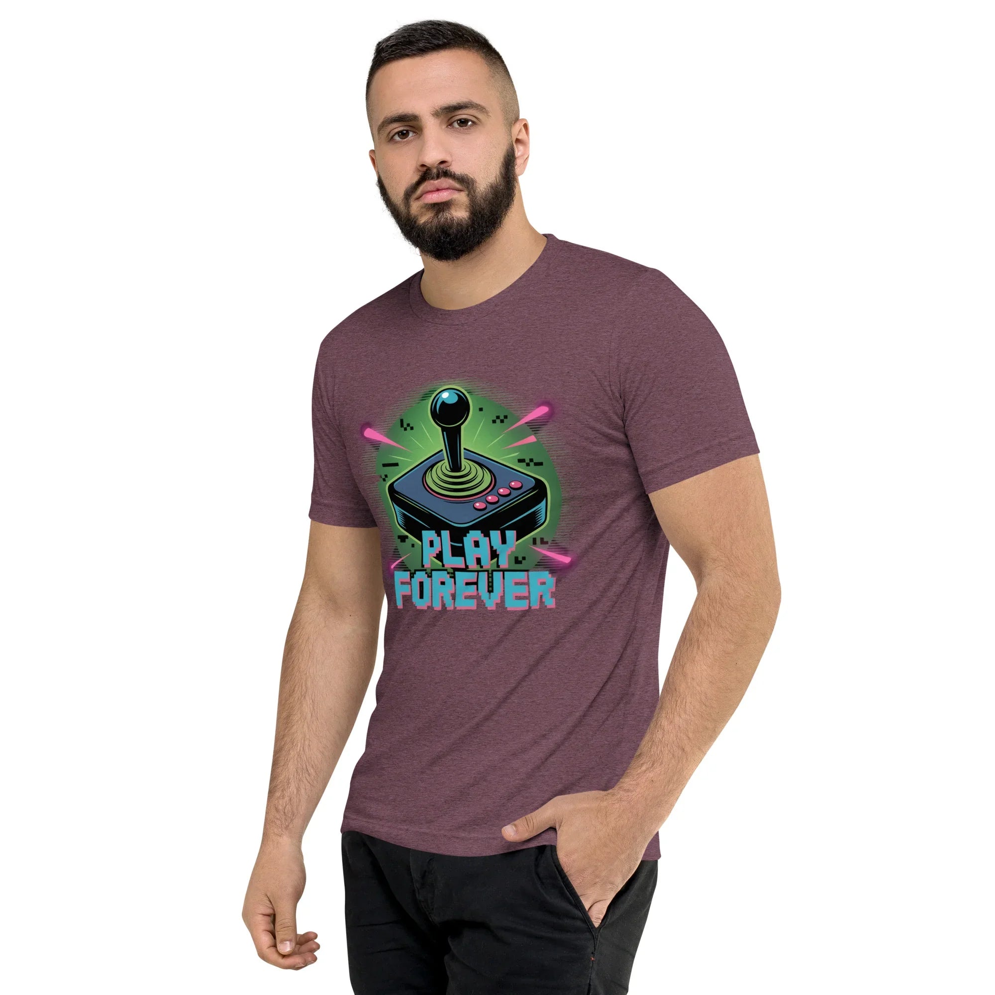 Play Forever Arcade Joystick T Shirt – Retro Shooter Gaming Tee - RaZits