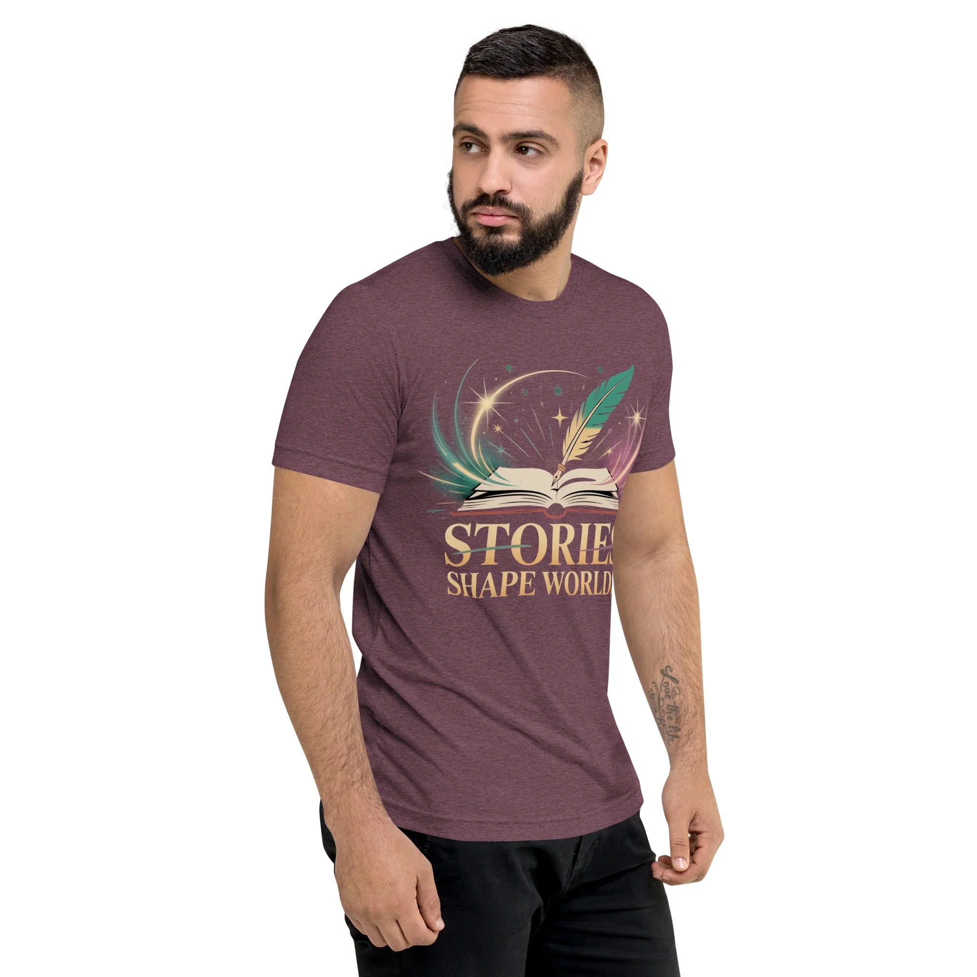 Storytelling T-Shirt – “Stories Shape Worlds” Fantasy Adventure Design - RaZits
