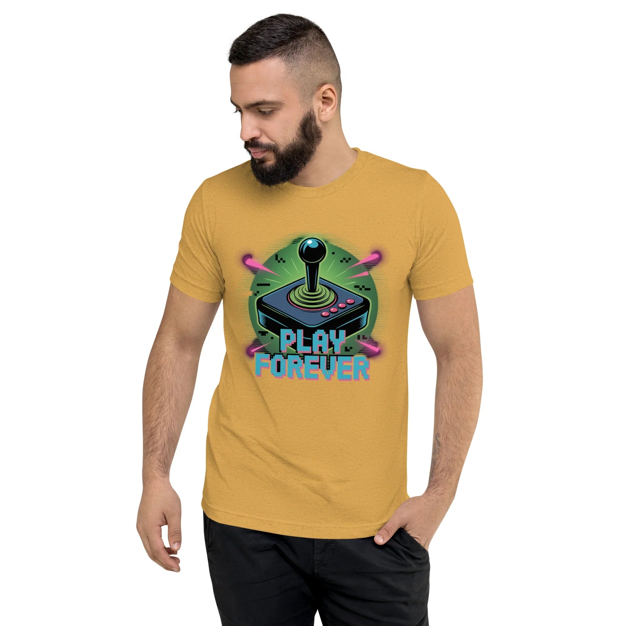 Play Forever Arcade Joystick T Shirt – Retro Shooter Gaming Tee - RaZits