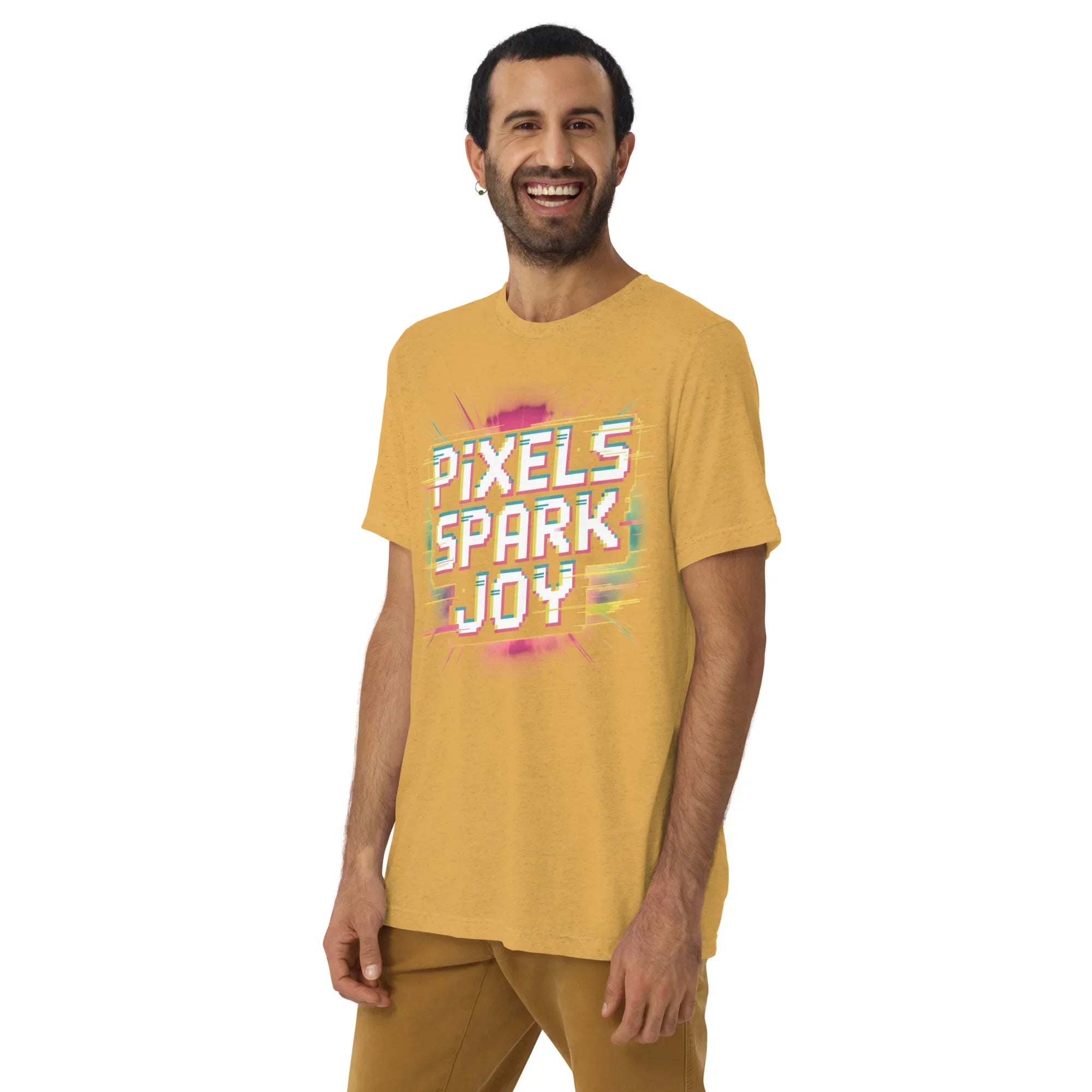 Pixels Spark Joy Pixel Gaming T Shirt – Retro Arcade Shooter Glitch Art Tee - RaZits