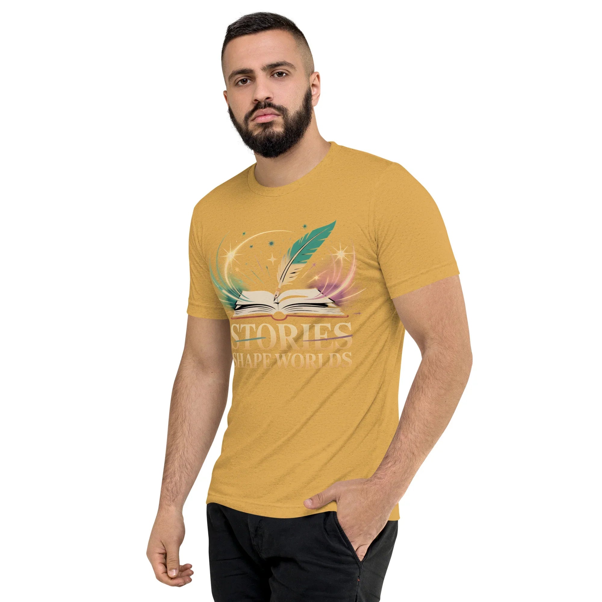 Storytelling T-Shirt – “Stories Shape Worlds” Fantasy Adventure Design - RaZits