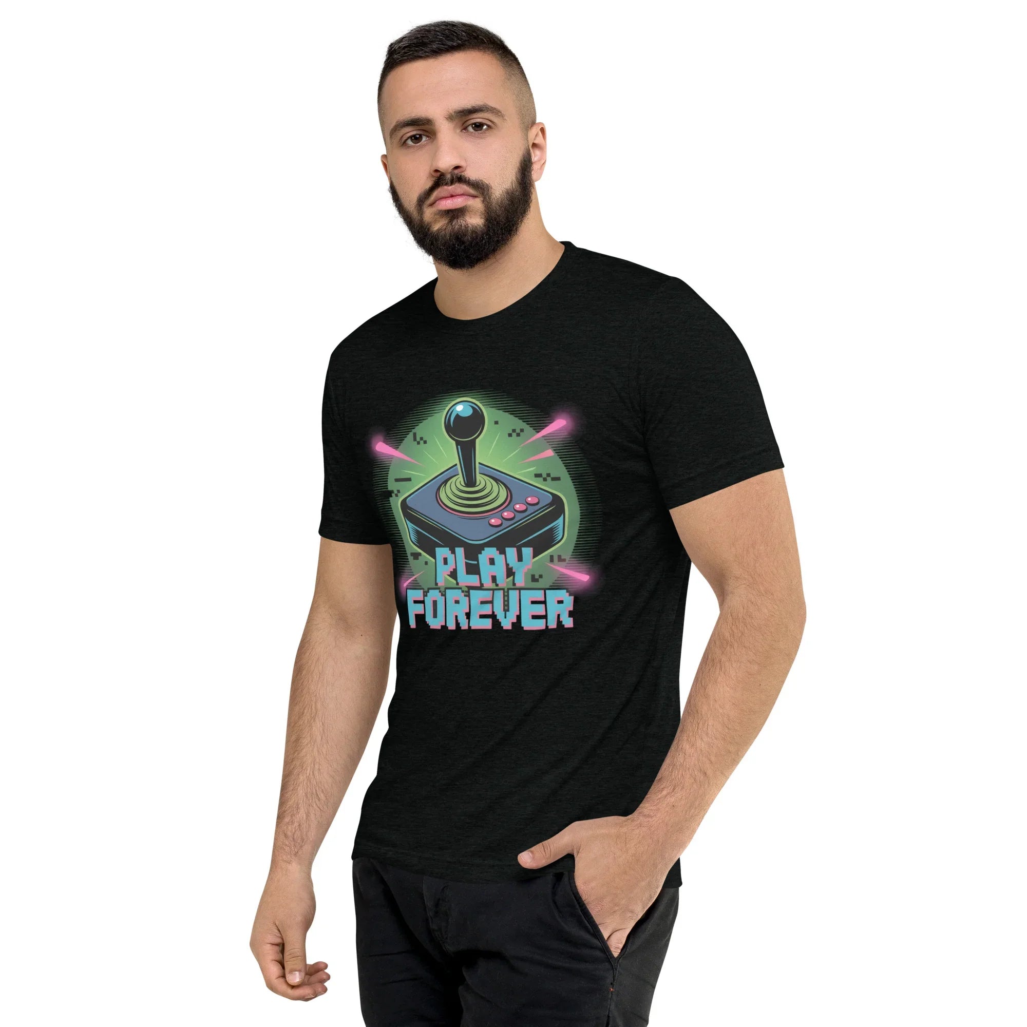 Play Forever Arcade Joystick T Shirt – Retro Shooter Gaming Tee - RaZits