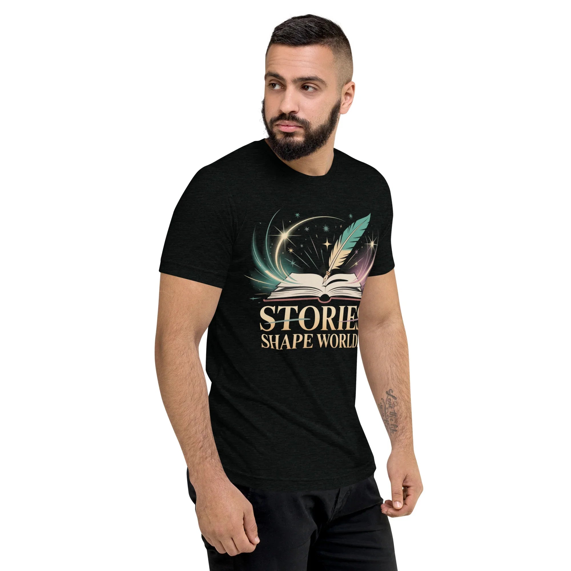 Storytelling T-Shirt – “Stories Shape Worlds” Fantasy Adventure Design - RaZits